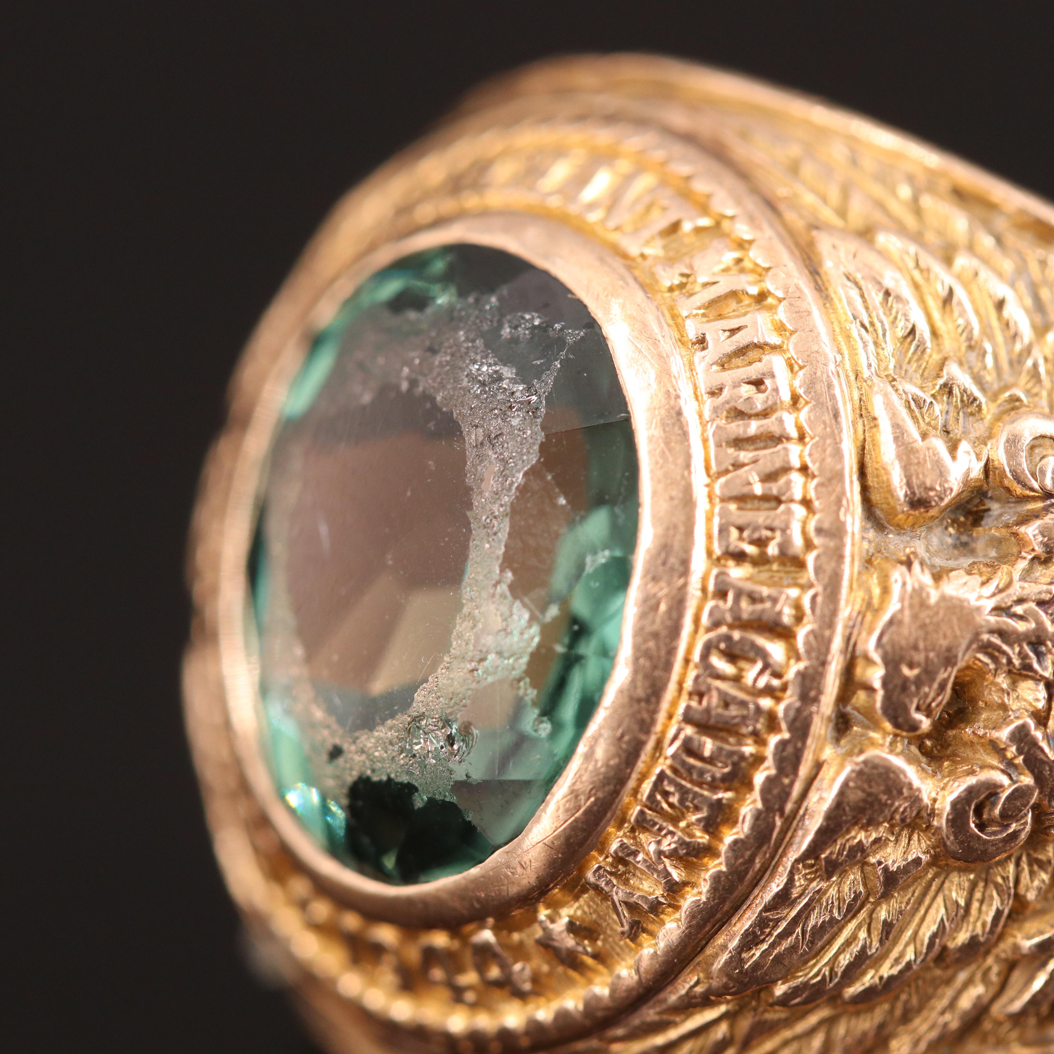 10K Spinel Merchant Marines Academy Ring