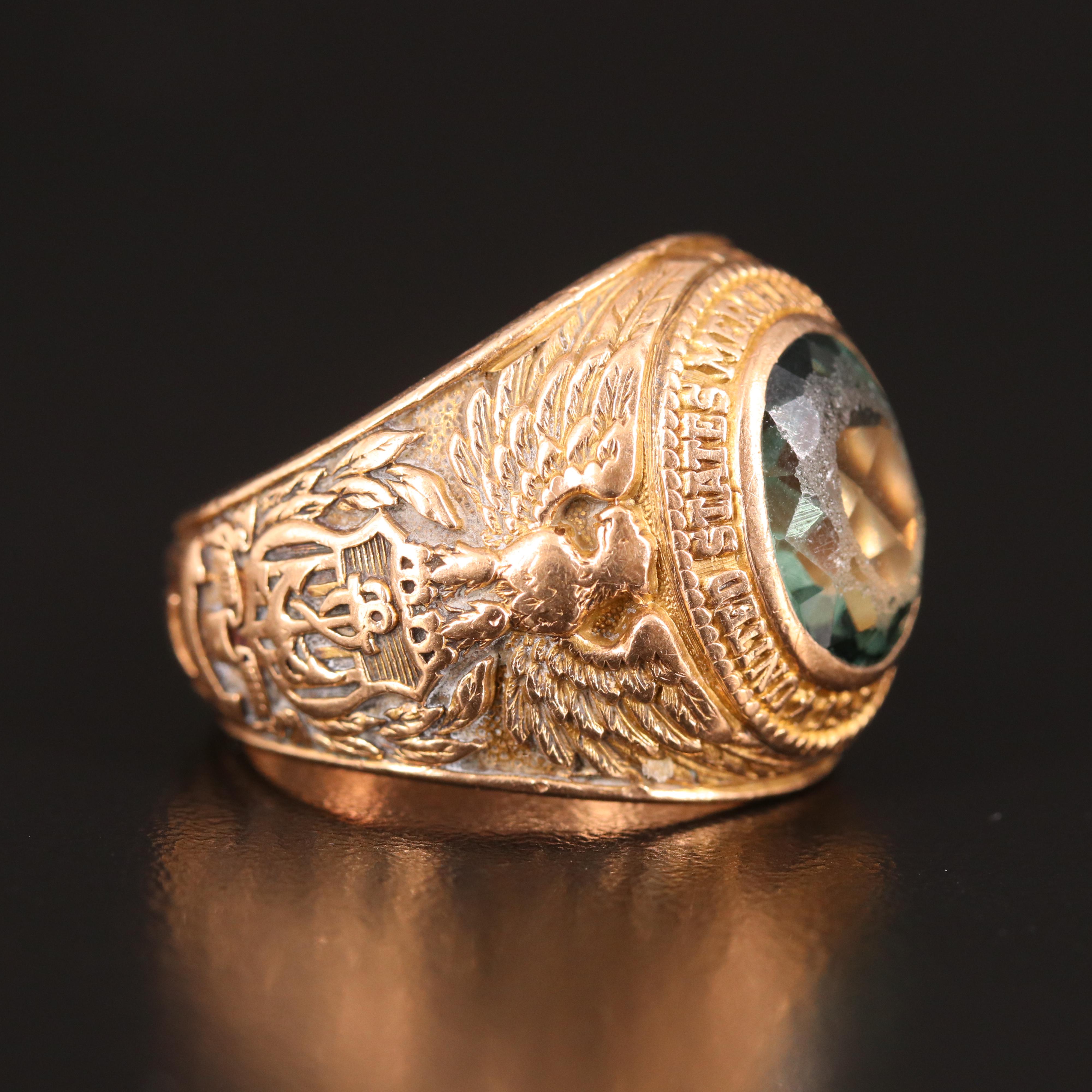 10K Spinel Merchant Marines Academy Ring