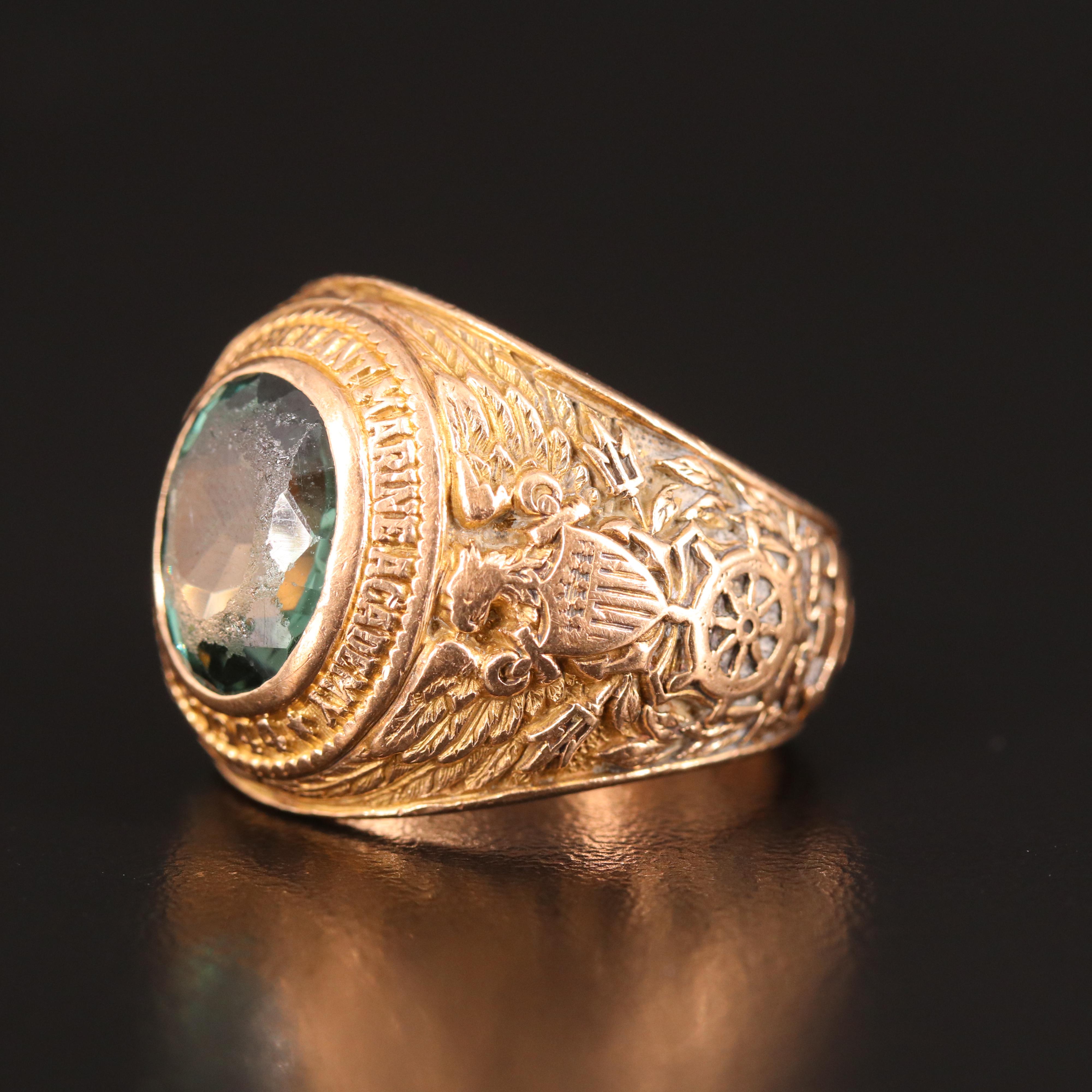 10K Spinel Merchant Marines Academy Ring