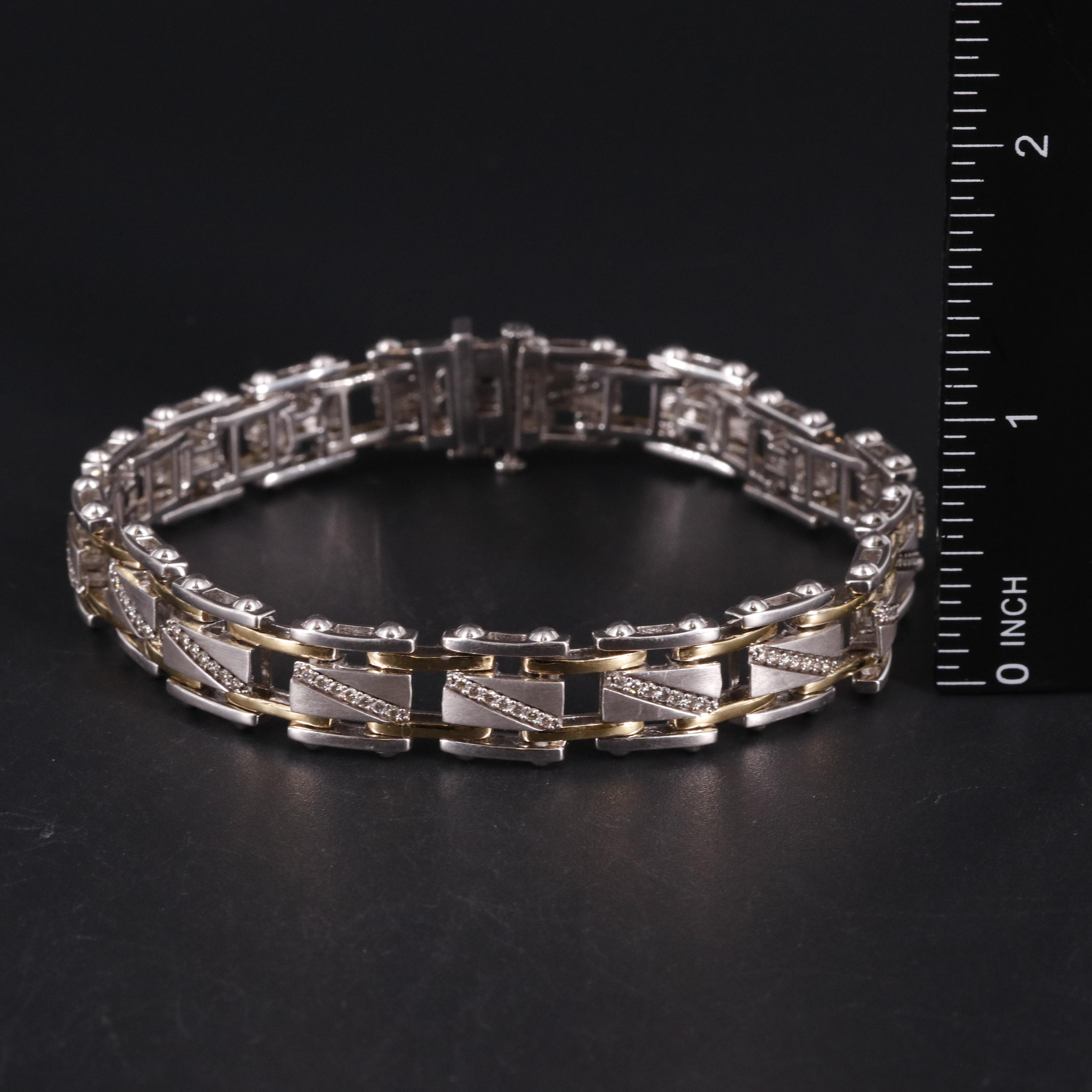 Sterling 1.02 CTW Diamond Fancy Link Bracelet