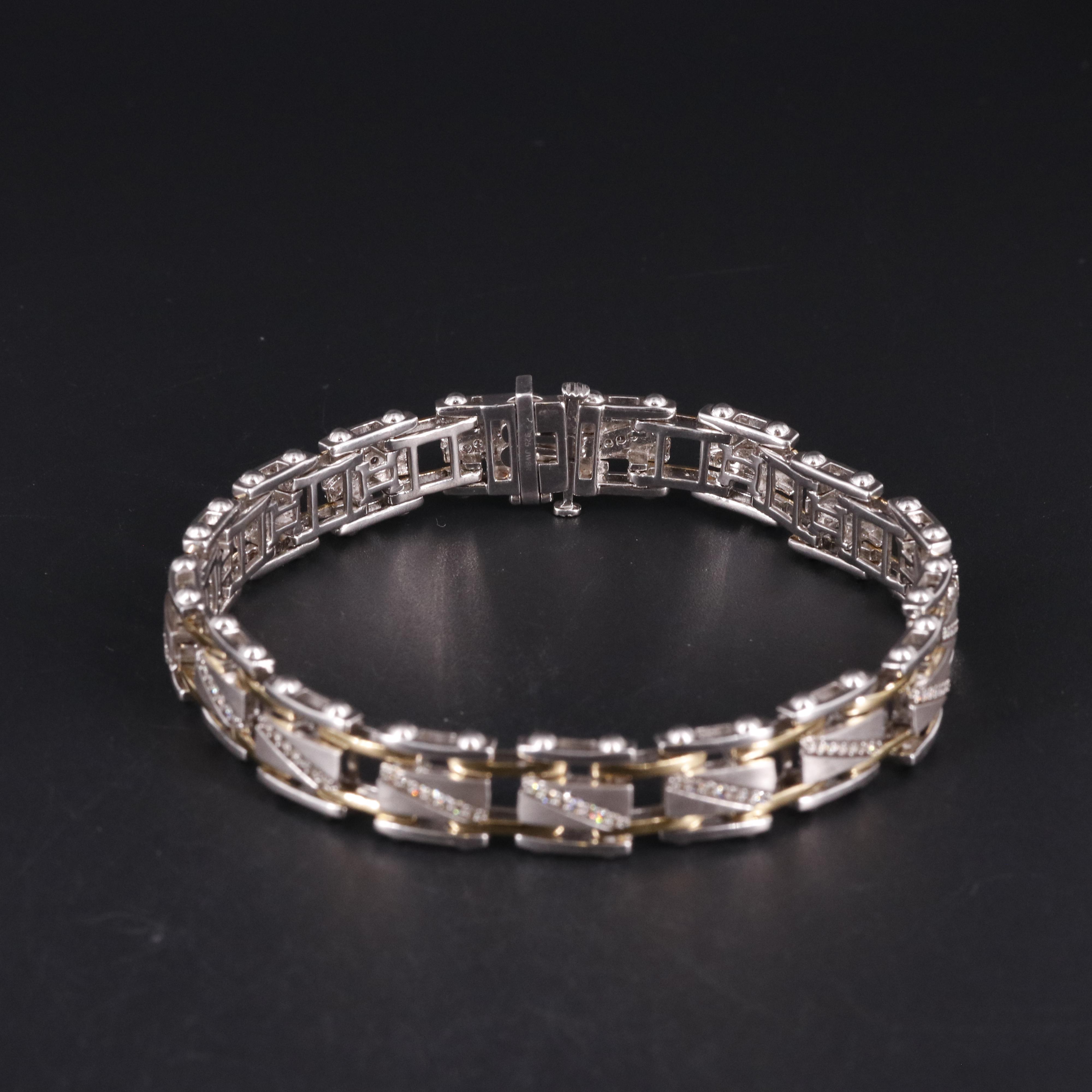 Sterling 1.02 CTW Diamond Fancy Link Bracelet