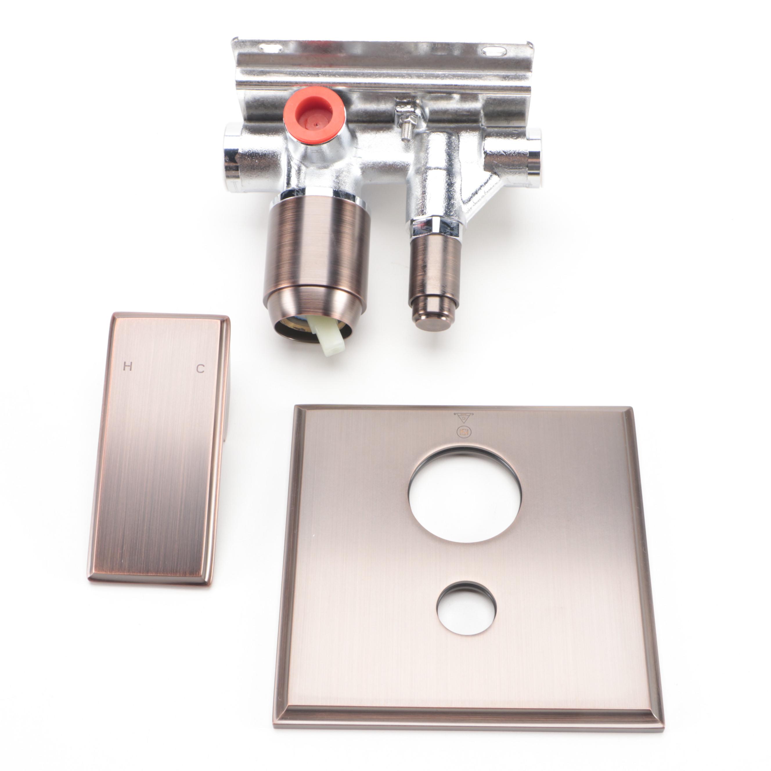 Oil Rubbed Bronze Finish Rainfall Showerhead, Mixing Valve, Swivel Body Sprays