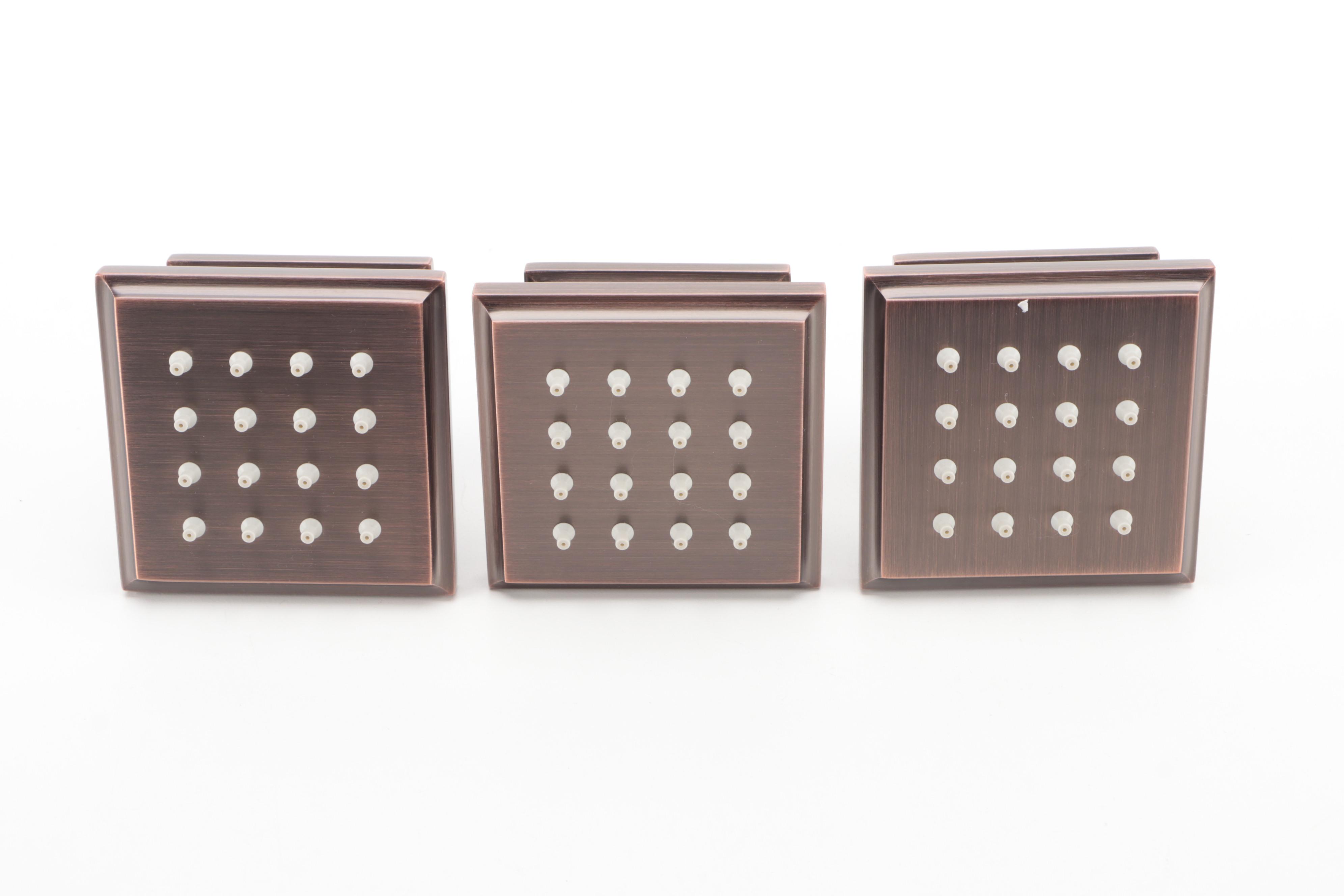 Oil Rubbed Bronze Finish Rainfall Showerhead, Mixing Valve, Swivel Body Sprays