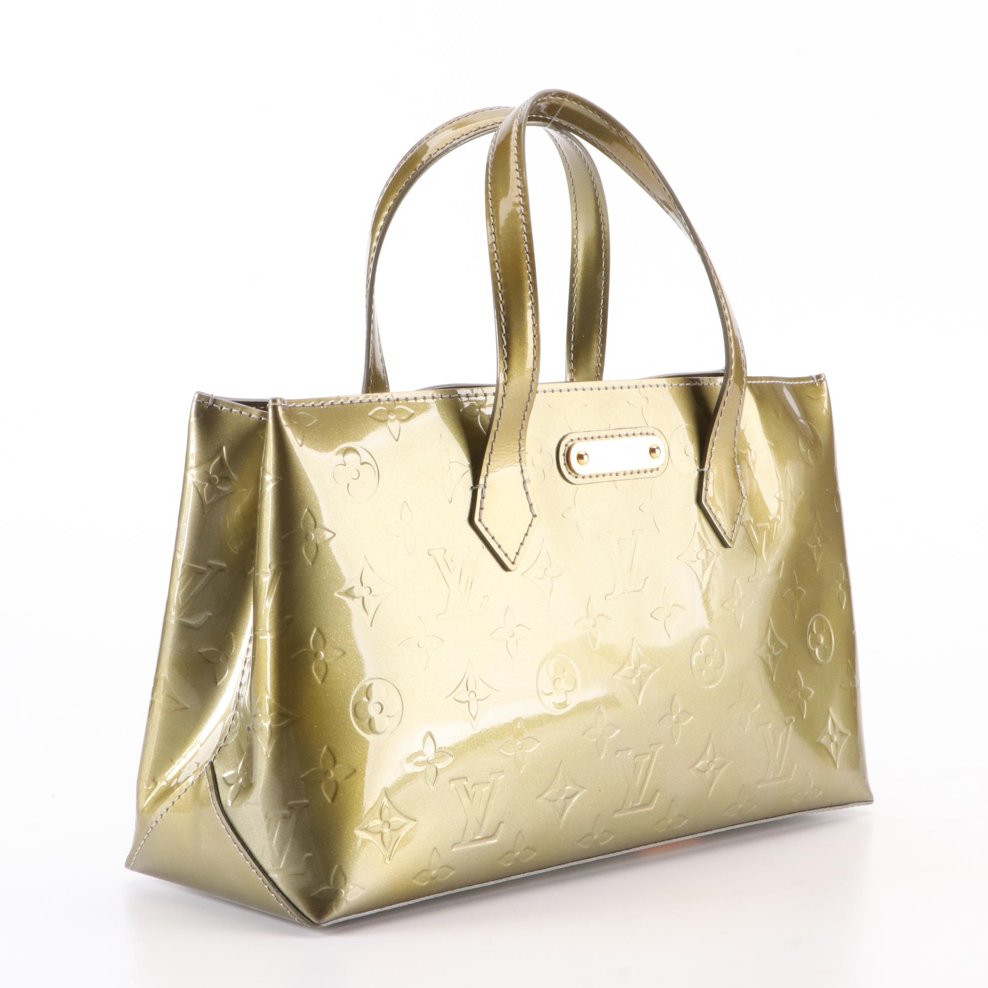 Louis Vuitton Wilshire PM Tote in Perle Monogram Vernis Leather