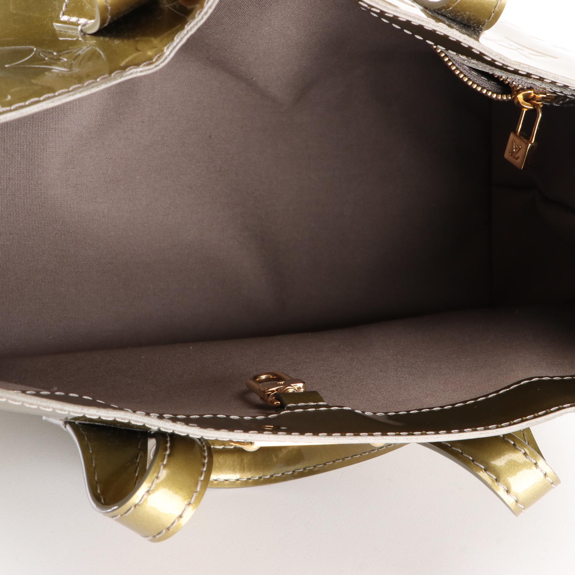 Louis Vuitton Wilshire PM Tote in Perle Monogram Vernis Leather