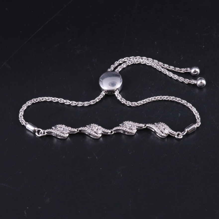 Sterling 0.03 CTW Diamond Bracelet