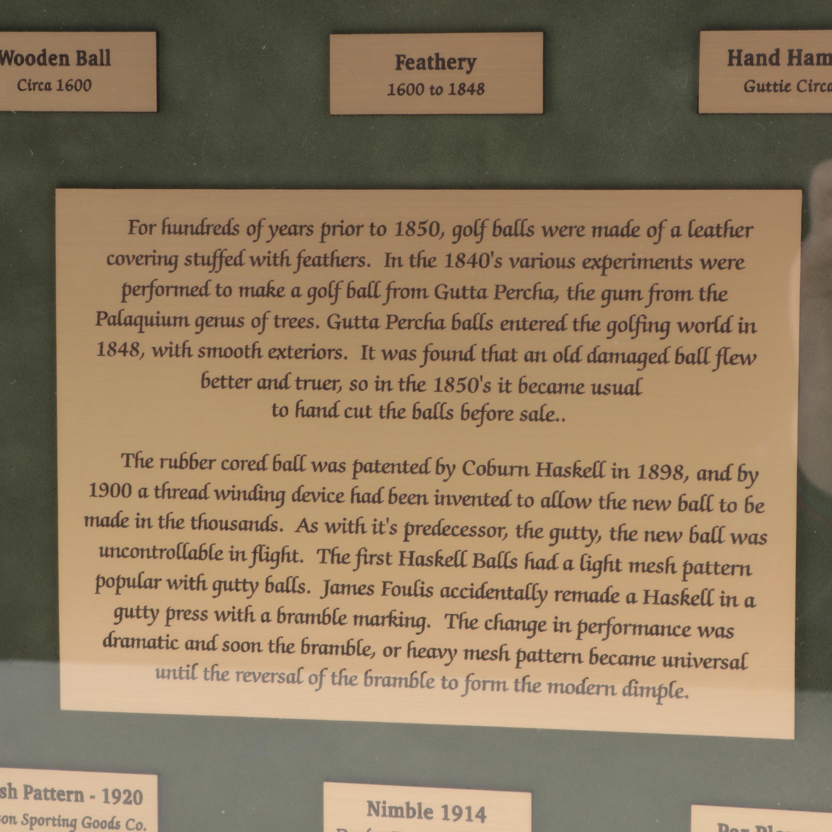 National Golf Classics Historical Golf Ball Shadowbox