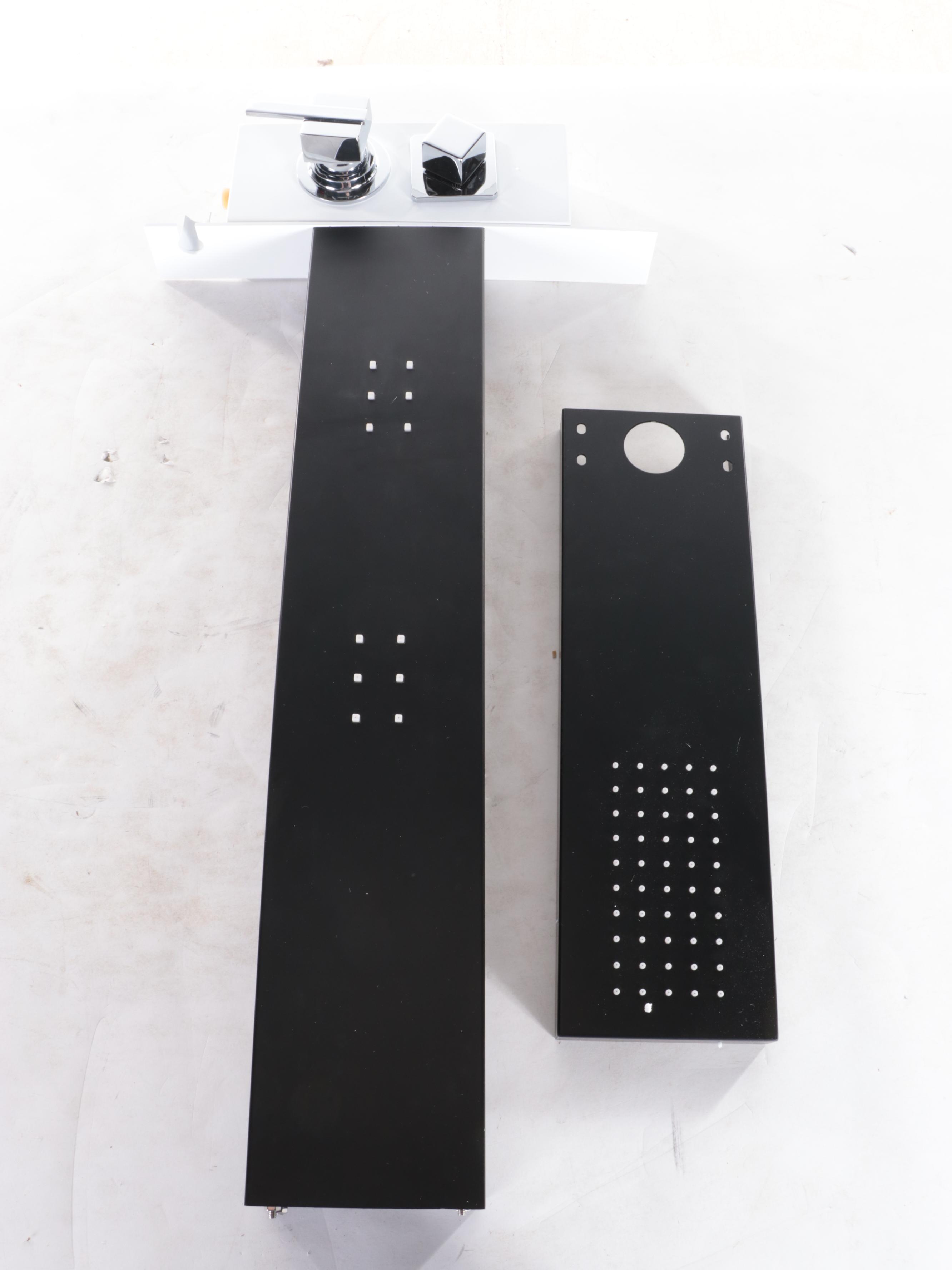 Matte Black Finish Shower System with Hand Shower and Linear Drain