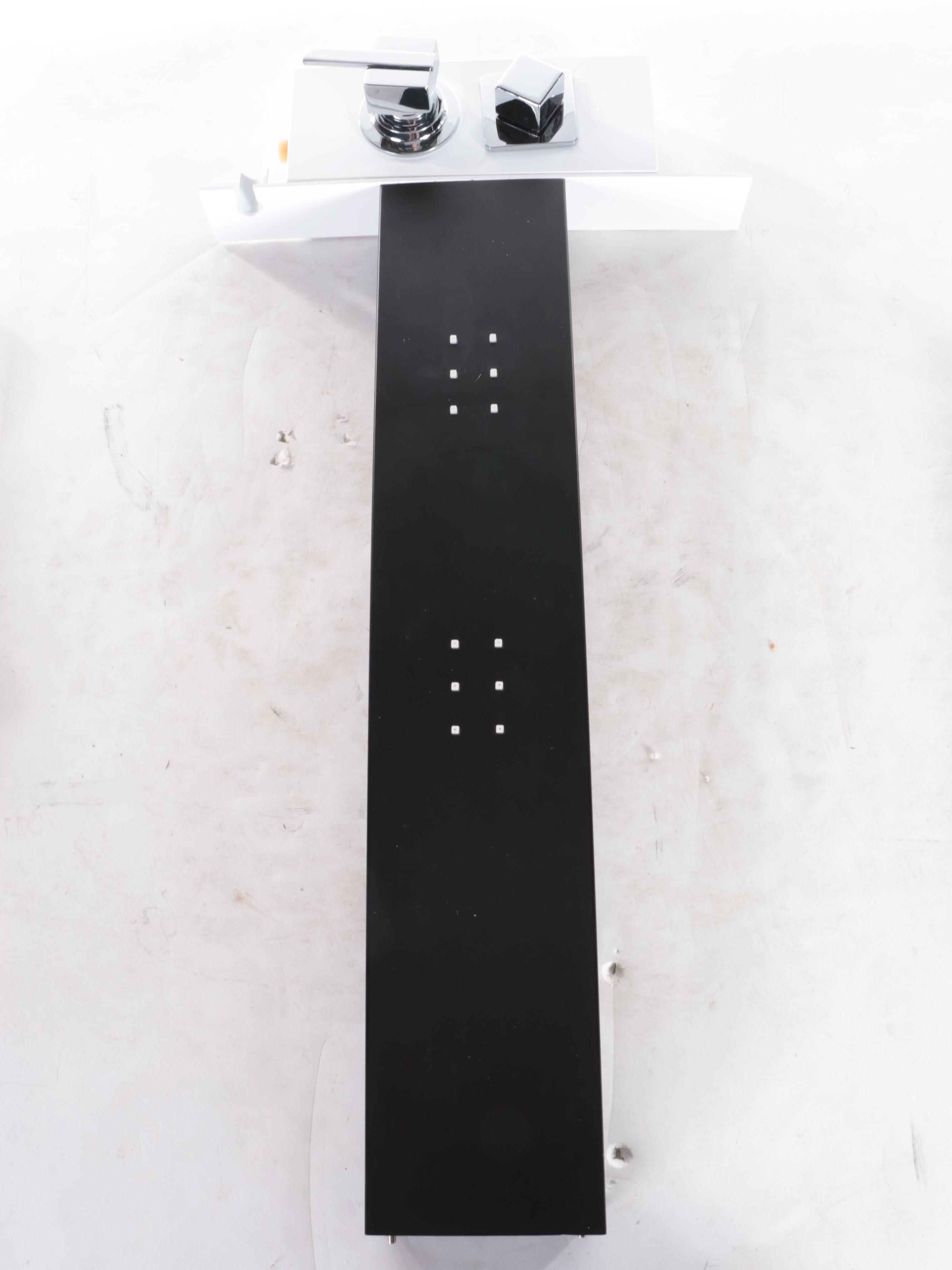 Matte Black Finish Shower System with Hand Shower and Linear Drain