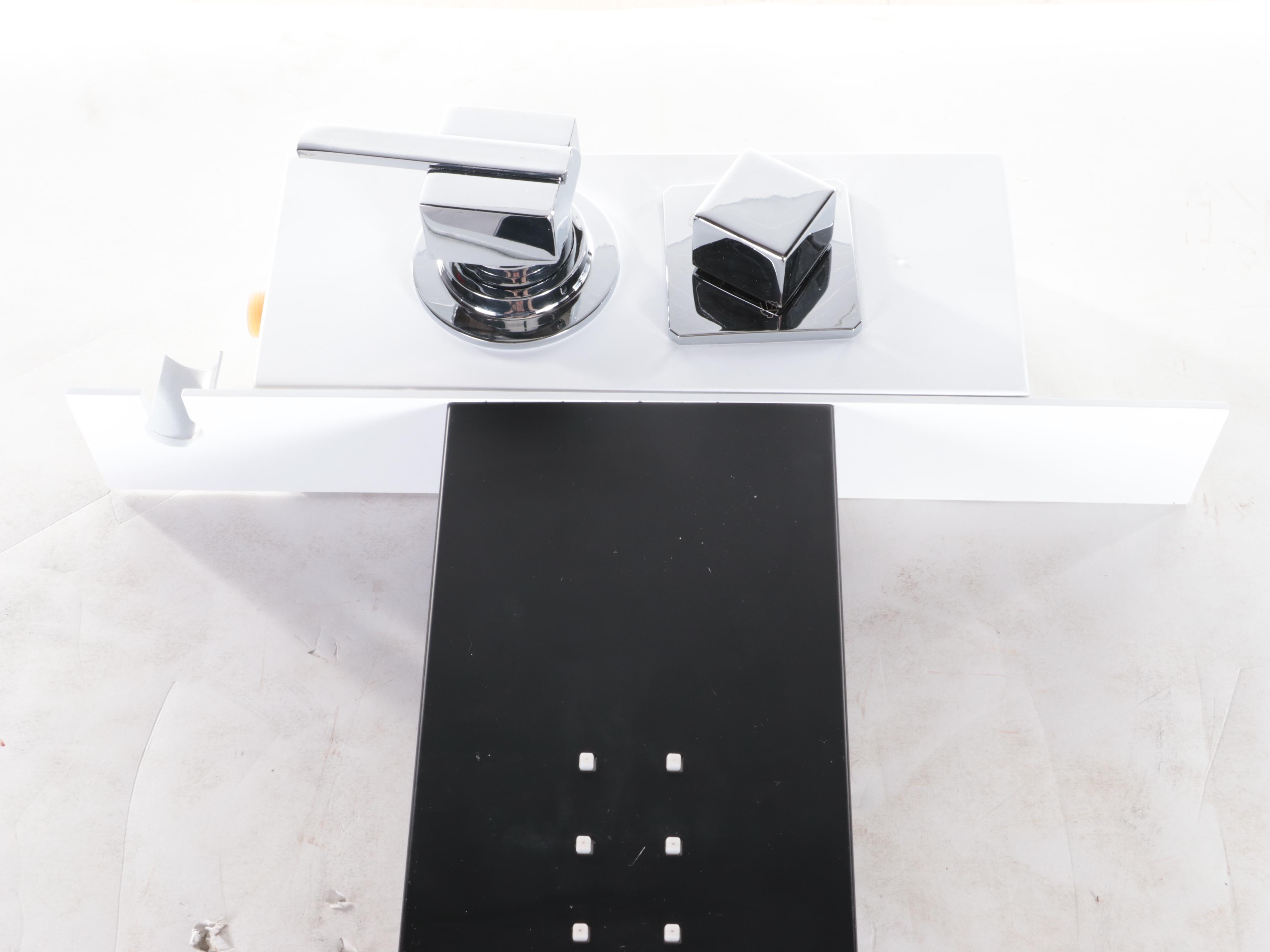 Matte Black Finish Shower System with Hand Shower and Linear Drain