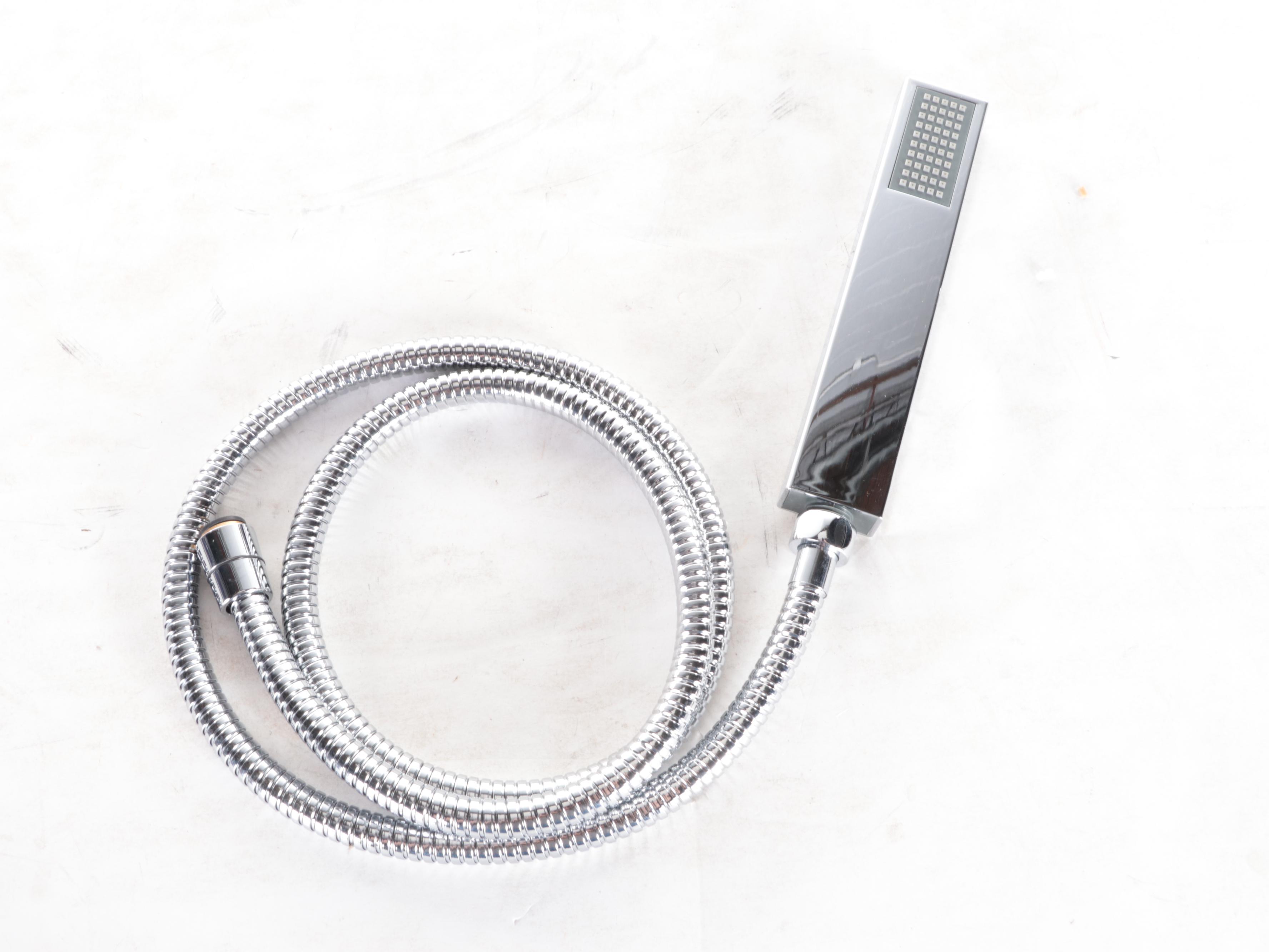 Matte Black Finish Shower System with Hand Shower and Linear Drain