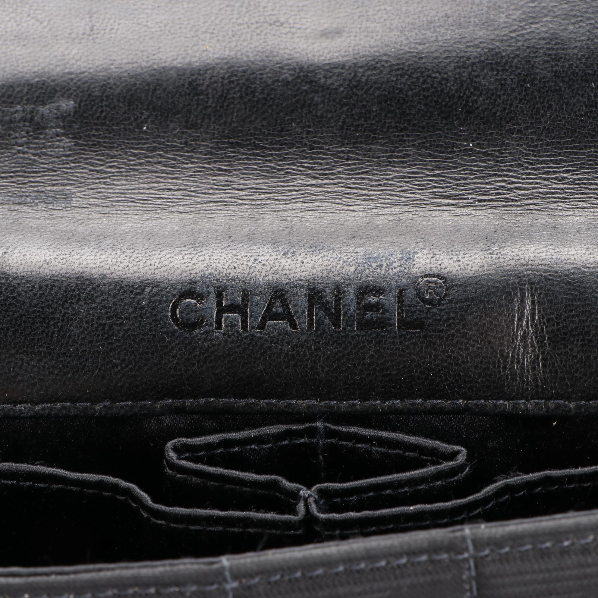 Chanel CC Flap Shoulder Bag in Quilted Chocolate Bar Nylon Jacquard