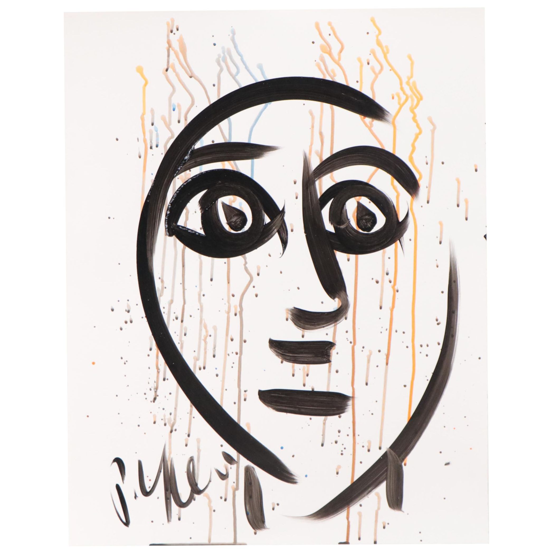 Peter Keil Abstract Portrait Acrylic Painting