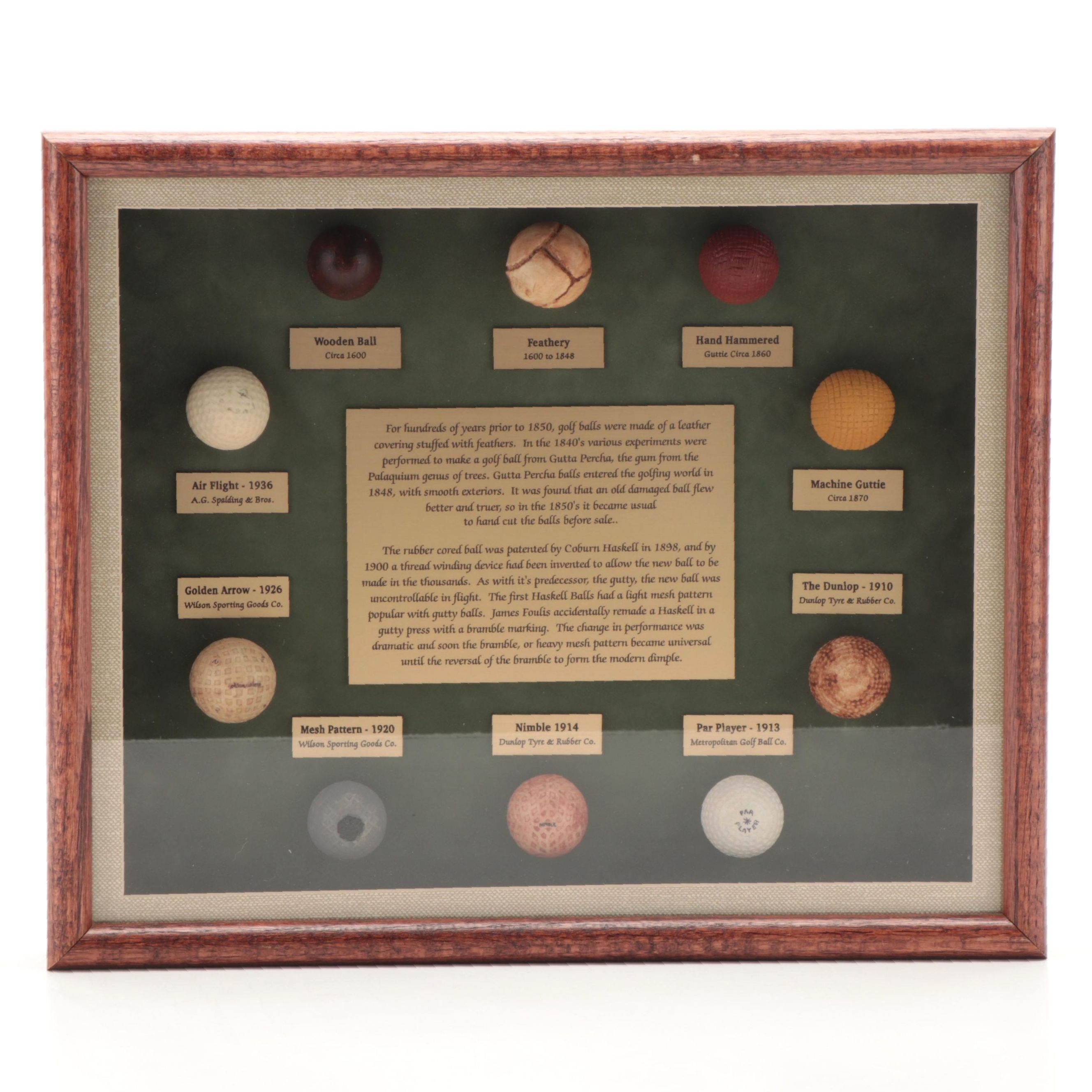 National Golf Classics Historical Golf Ball Shadowbox