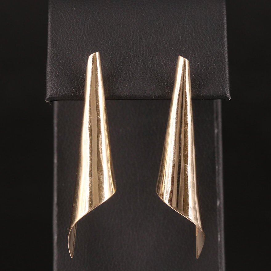 14K Tapered Conical Earrings