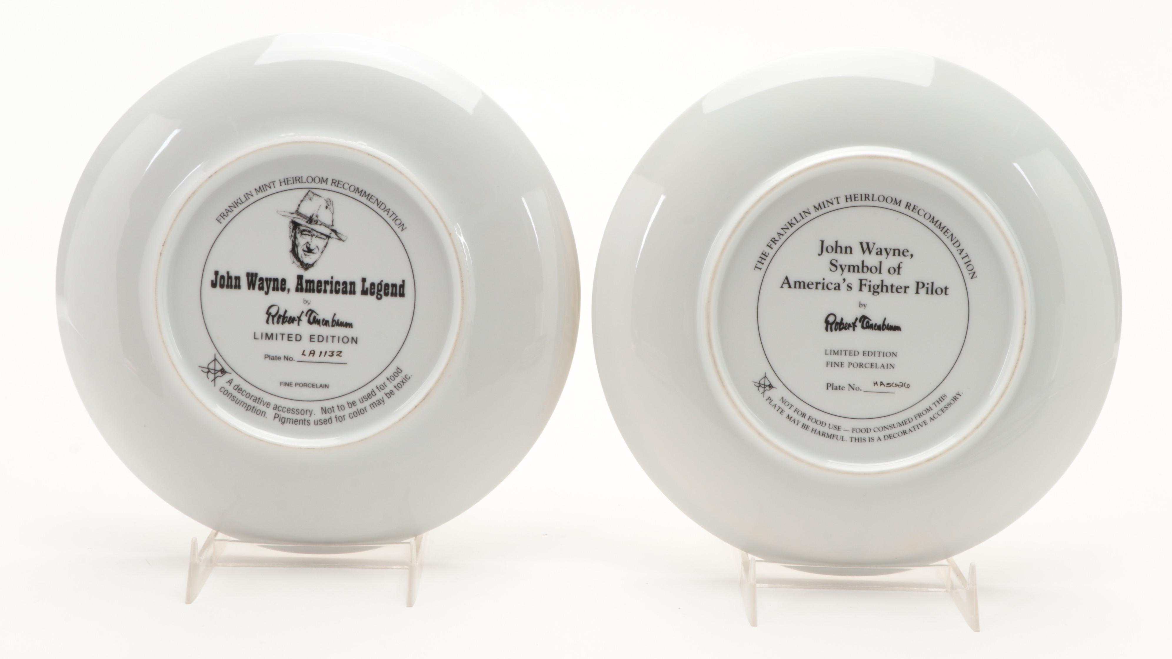 Franklin Mint John Wayne Porcelain Limited Edition Collector Plates