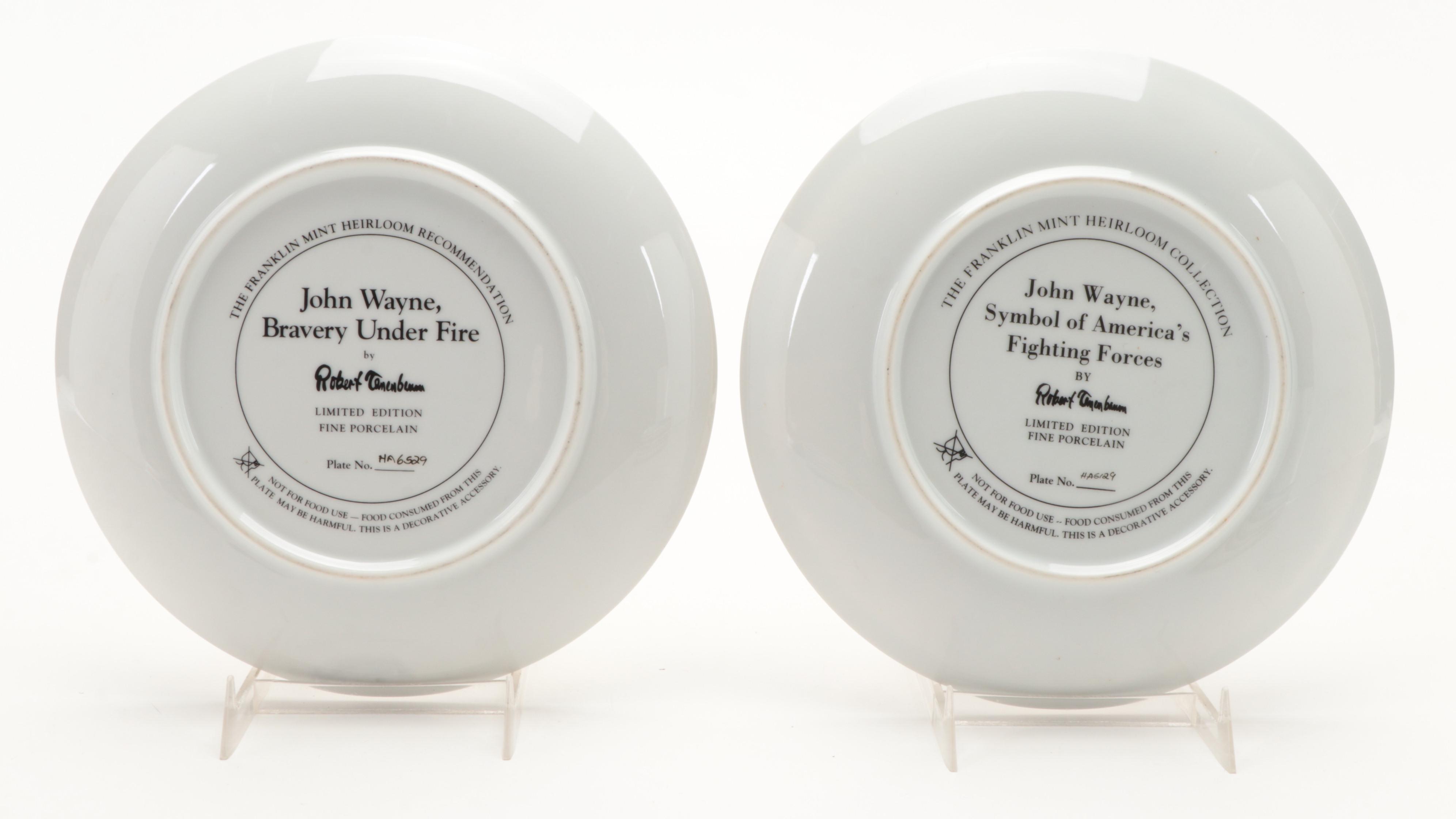 Franklin Mint John Wayne Porcelain Limited Edition Collector Plates