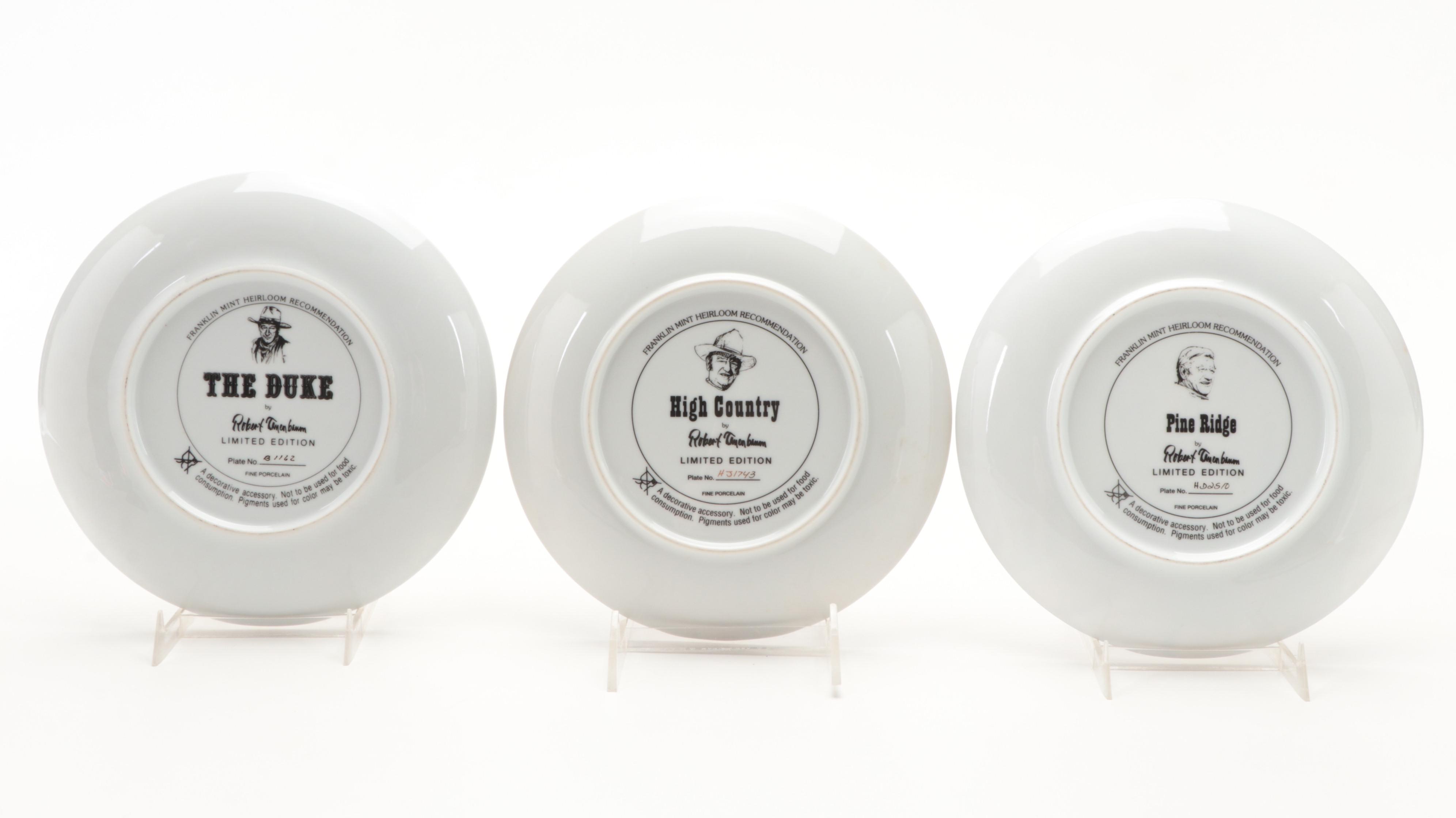 Franklin Mint John Wayne Porcelain Limited Edition Collector Plates