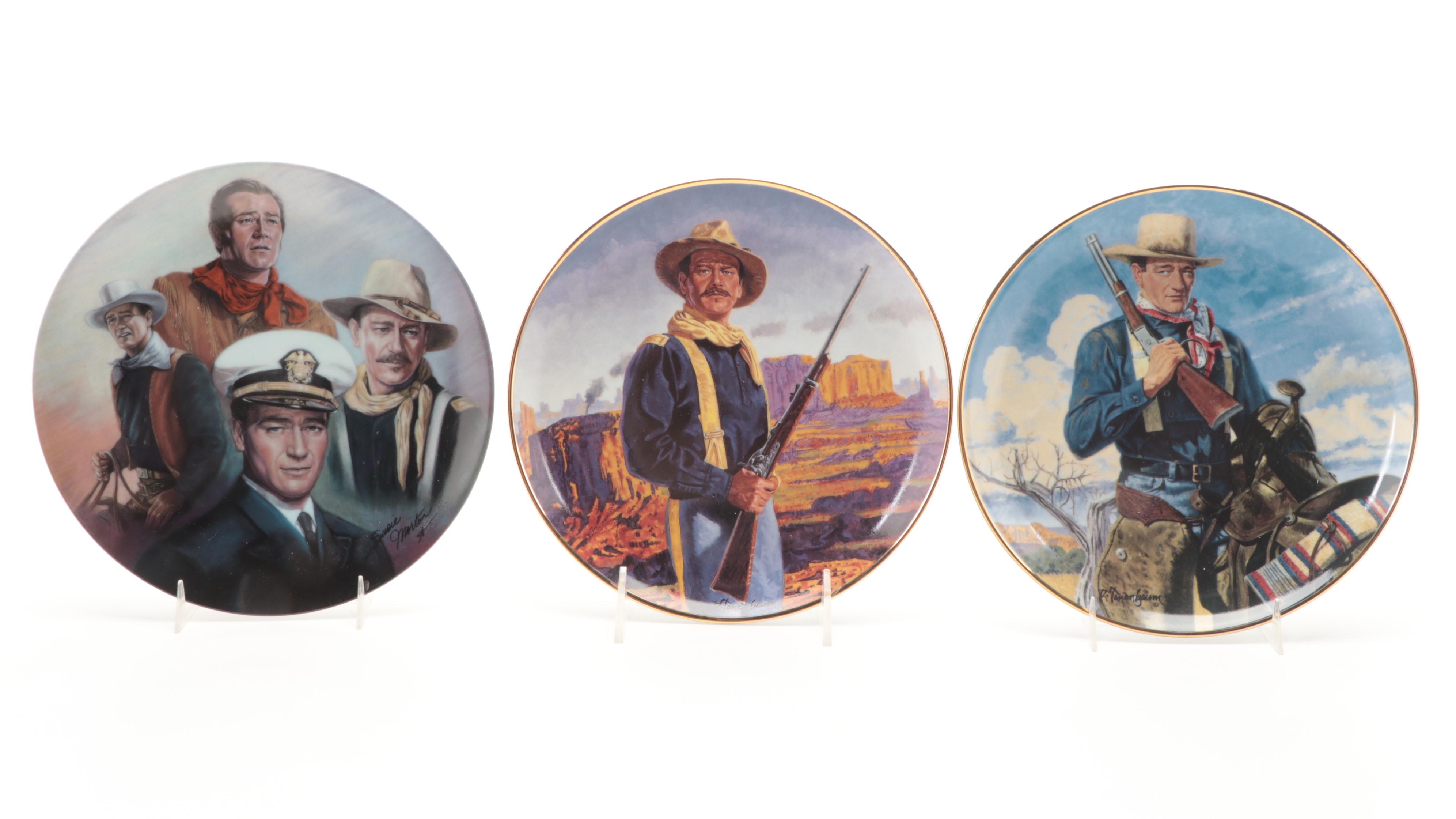 Franklin Mint John Wayne Porcelain Limited Edition Collector Plates