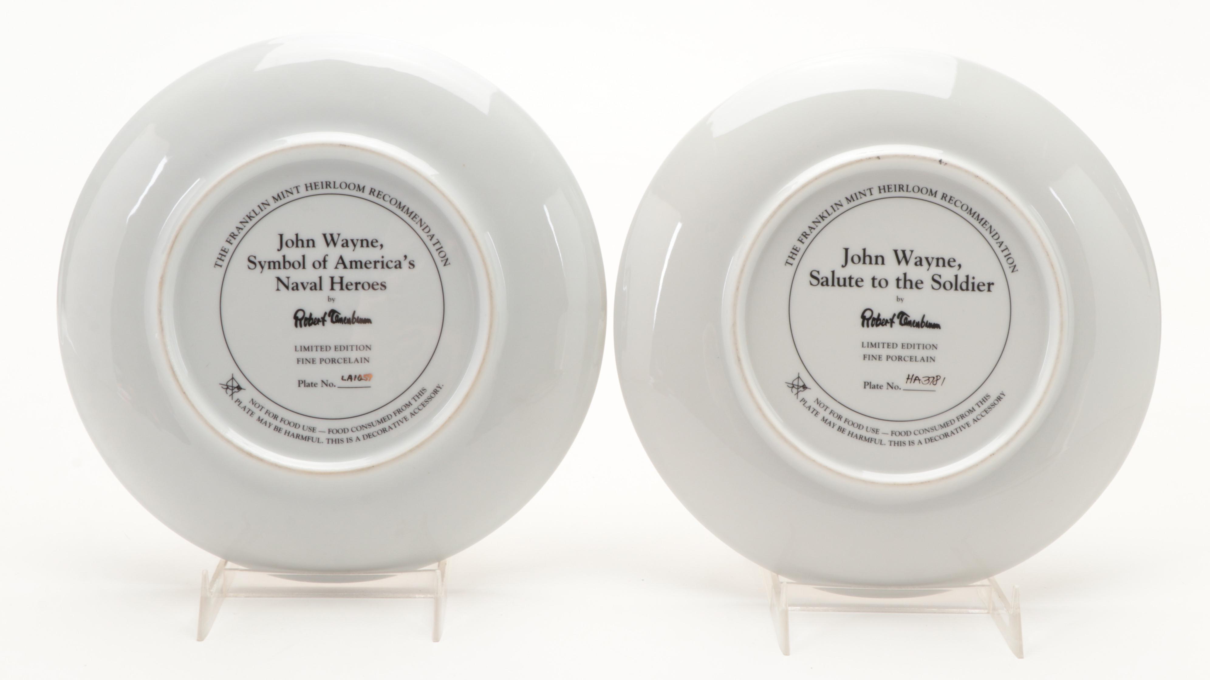 Franklin Mint John Wayne Porcelain Limited Edition Collector Plates