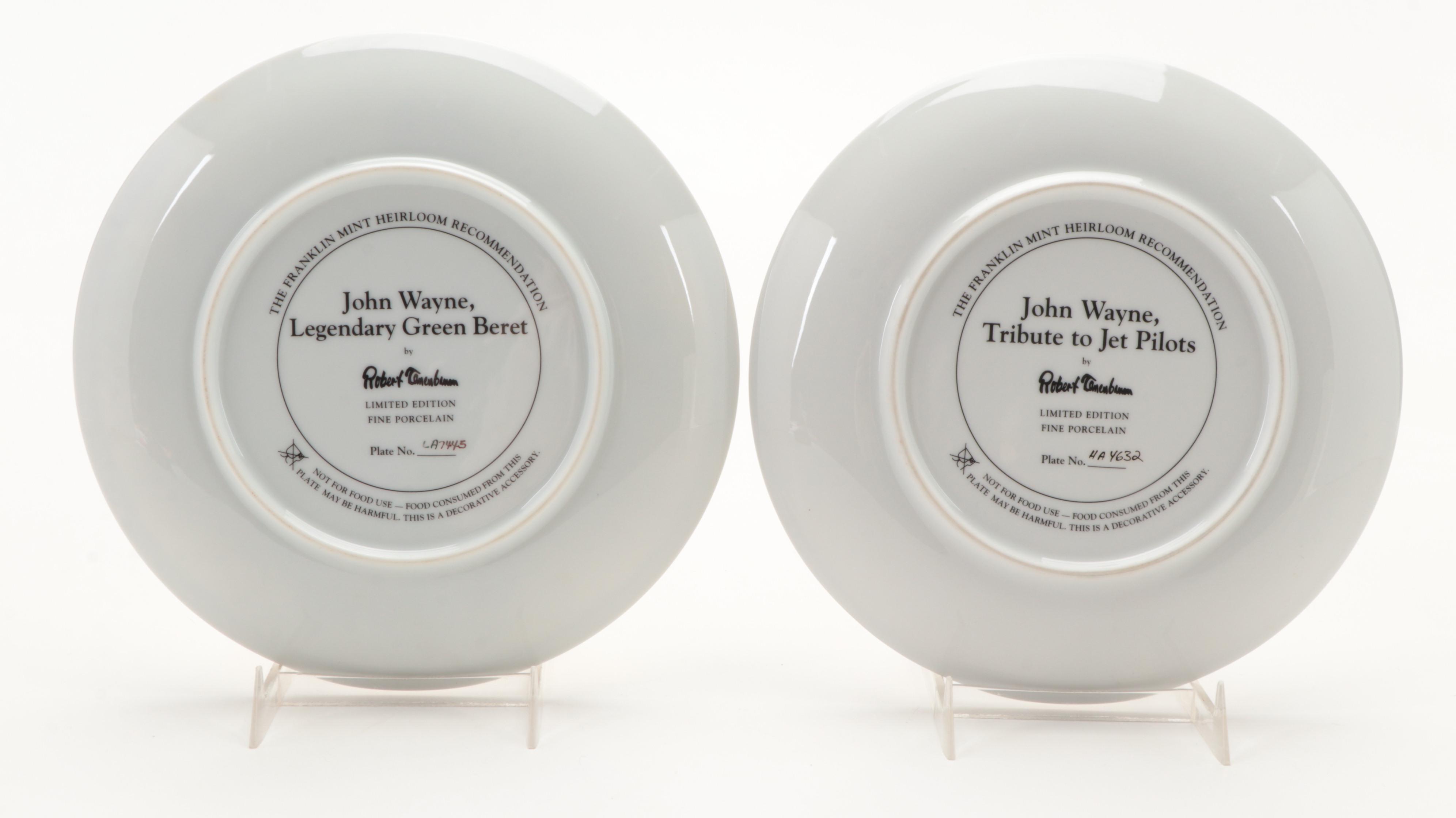 Franklin Mint John Wayne Porcelain Limited Edition Collector Plates