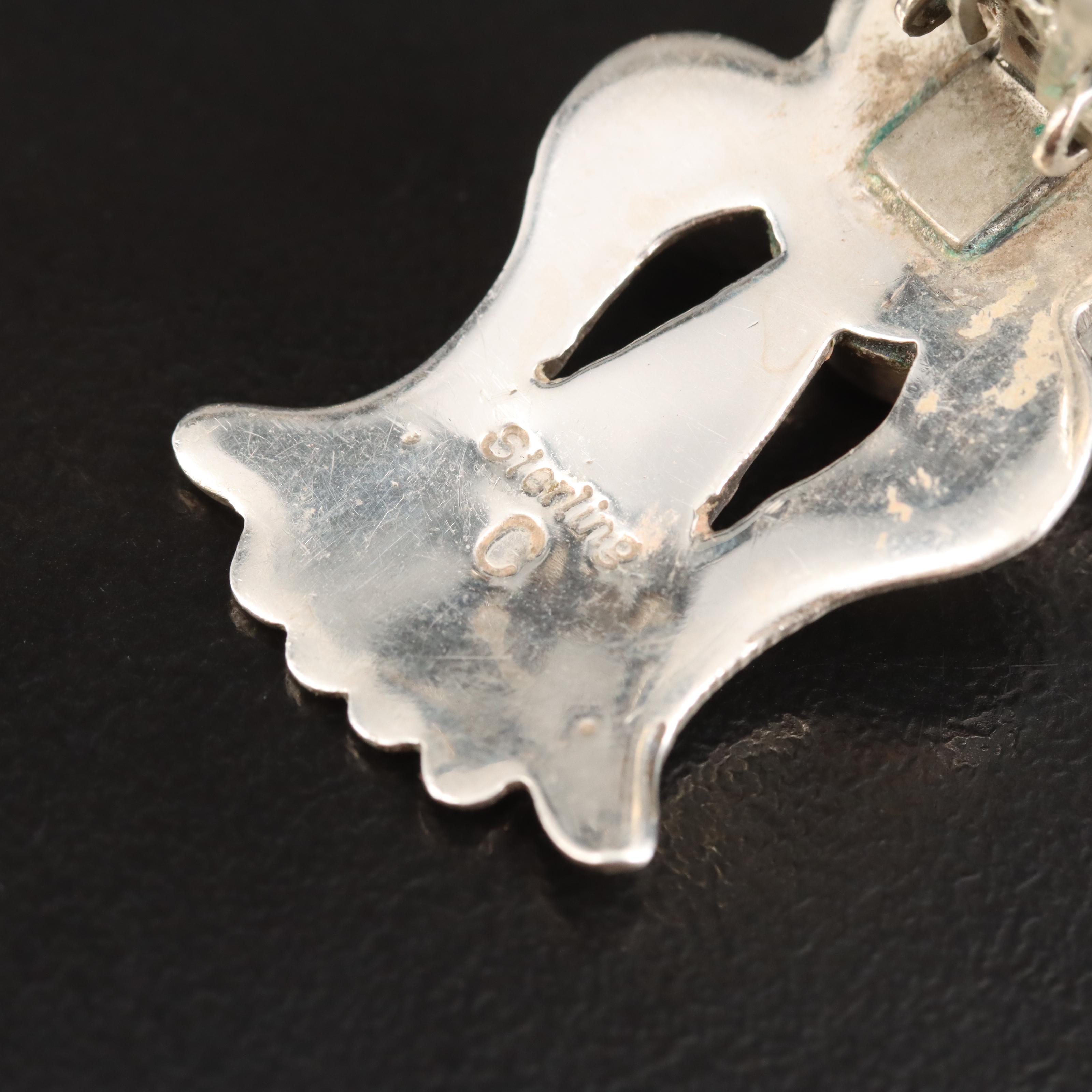 Southwestern Sterling Earrings Including Mother-of-Pearl, Turquoise and Amber