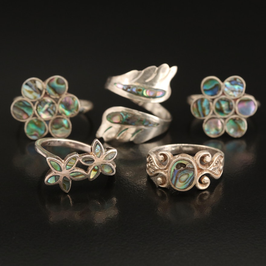 Sterling Abalone Ring Selection