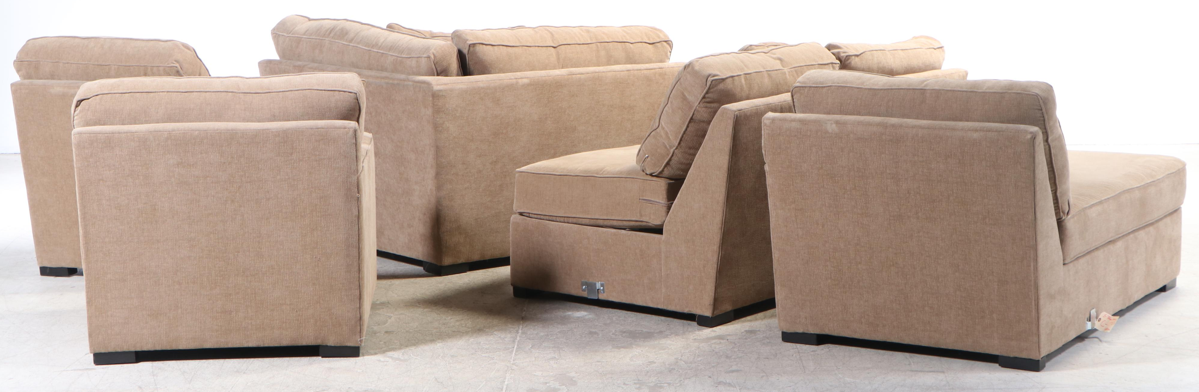 Jonathan Louis "Radley" Six-Piece Sectional Sofa with Storage Ottoman