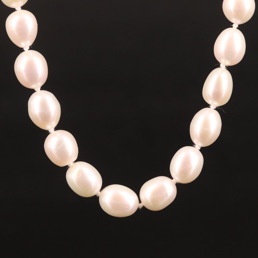 Sterling Pearl and Topaz Necklace