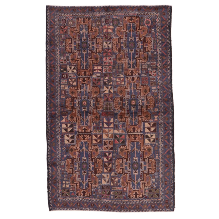 3'10 x 6'3 Hand-Knotted Persian Afshar Area Rug