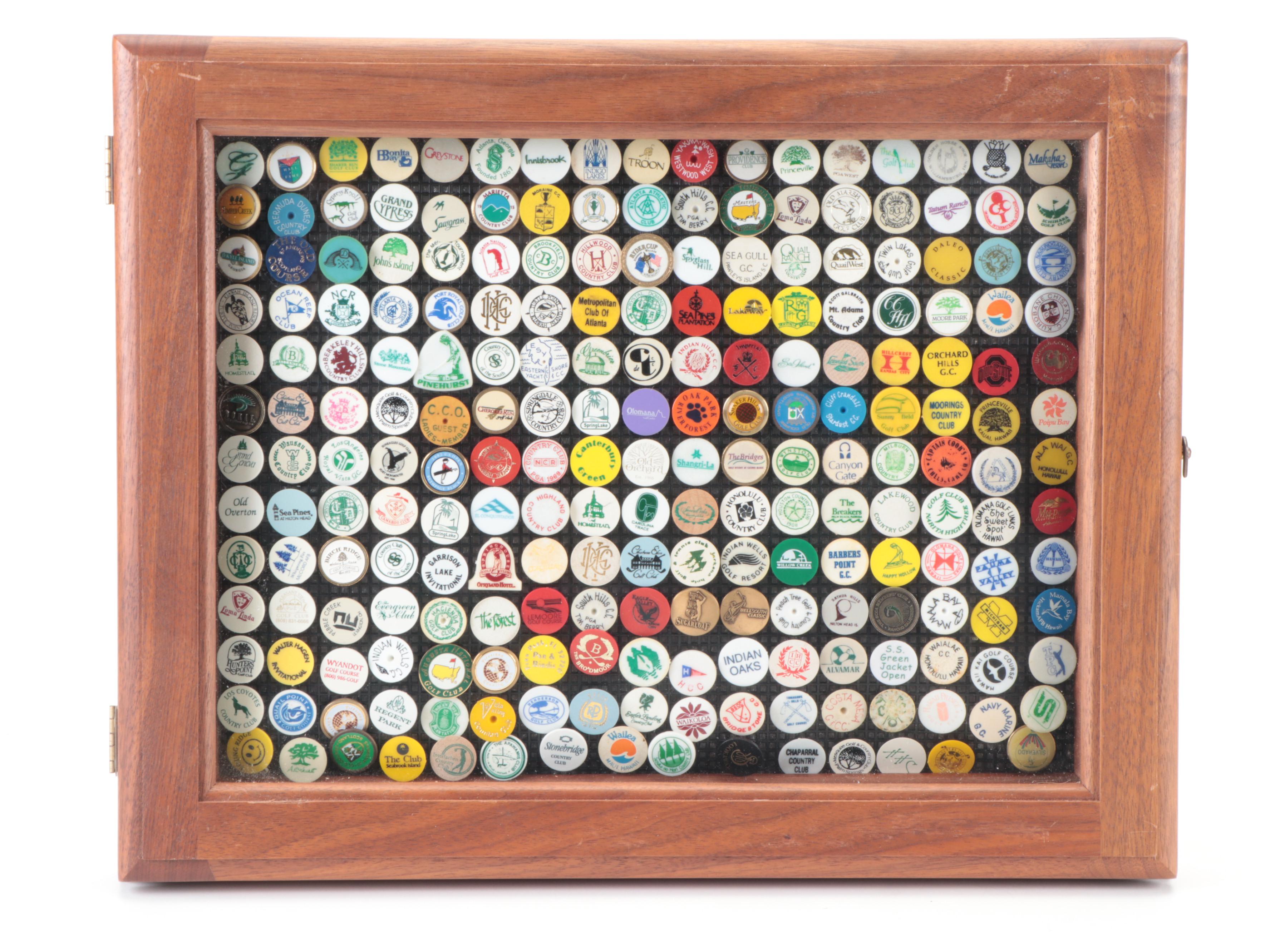 Golf Ball Markers Collection within Presentation Cases