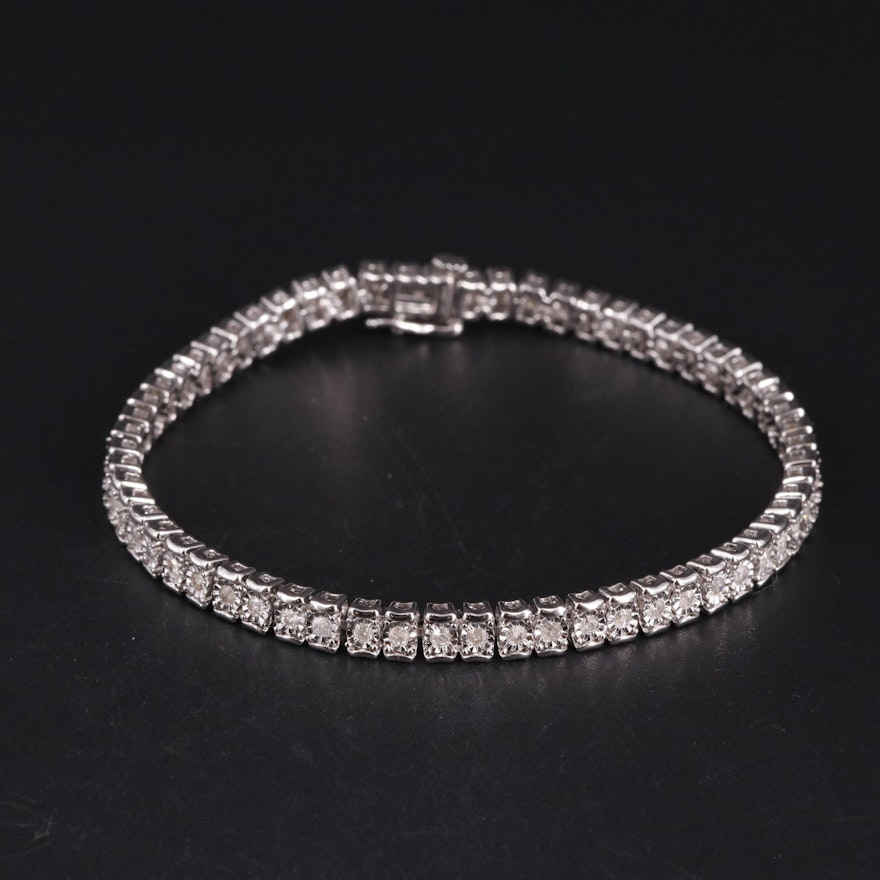 Sterling 1.02 CTW Diamond Bracelet