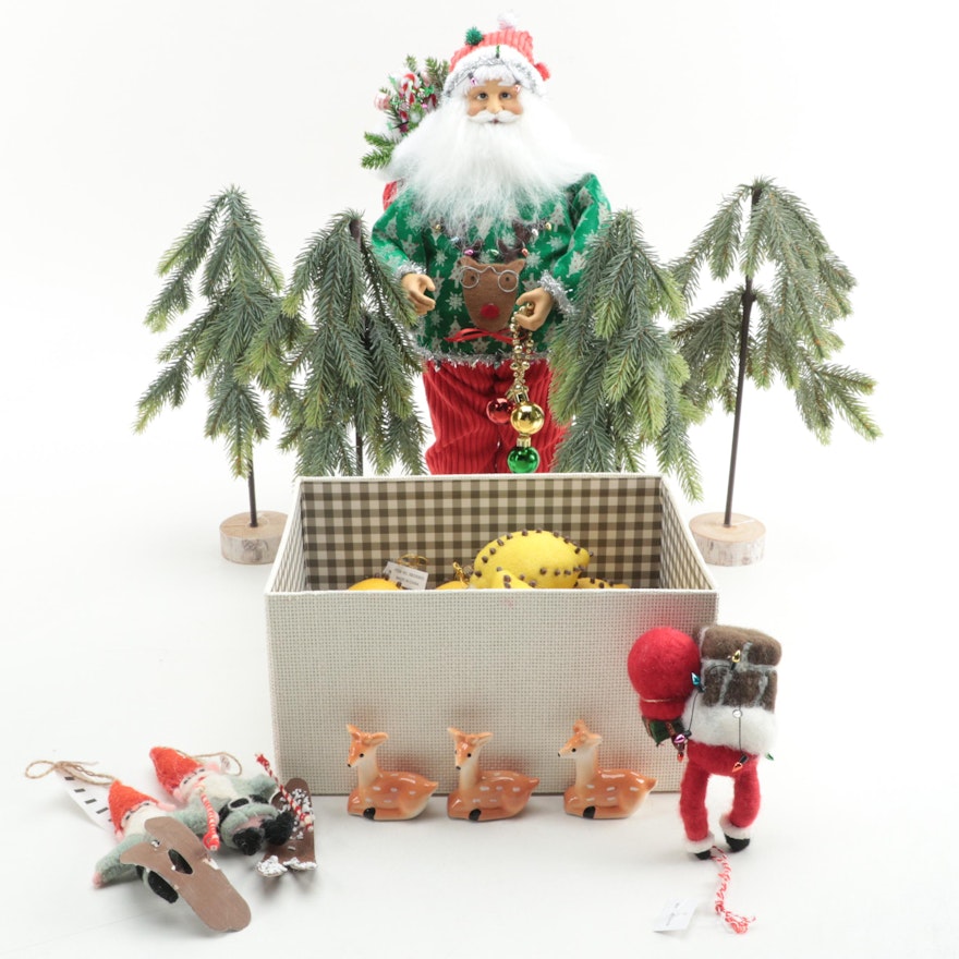 Santa Claus Figurine and Other Seasonal Décor