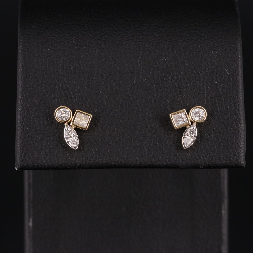 Sterling 0.26 CTW Diamond Stud Earrings