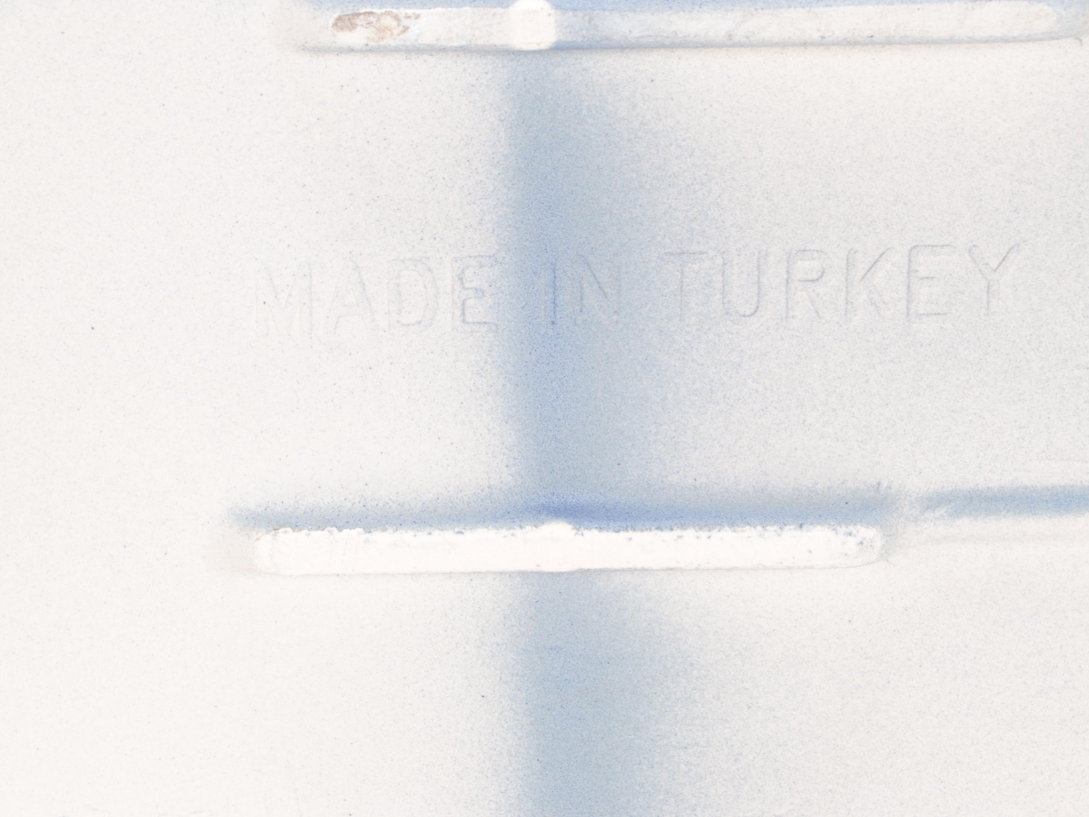 Dark Blue Fireclay Farmhouse Sink, Polished Brass Pull-Down Kitchen Faucet