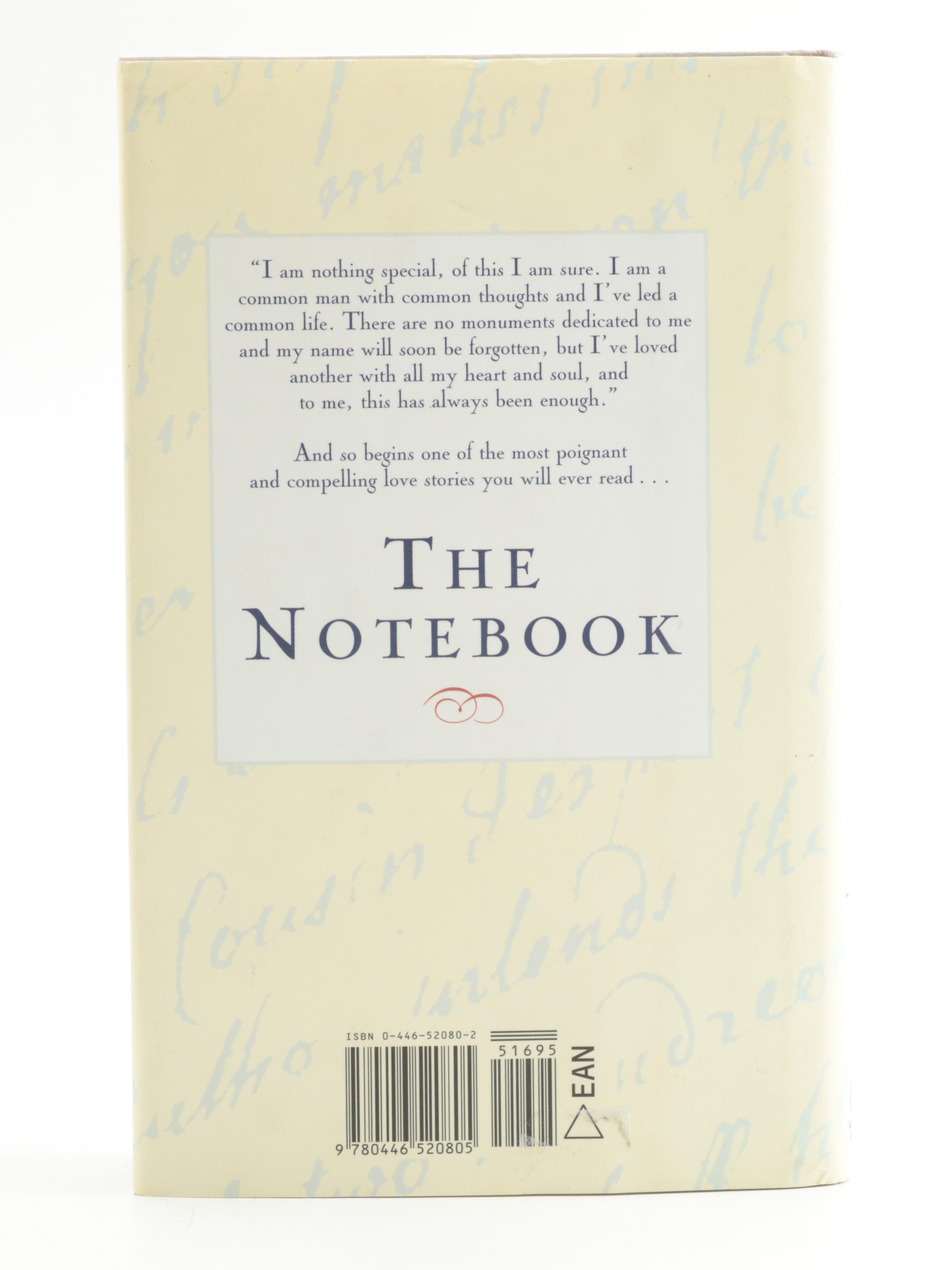 Signed First Edition "The Notebook" by Nicholas Sparks, 1996