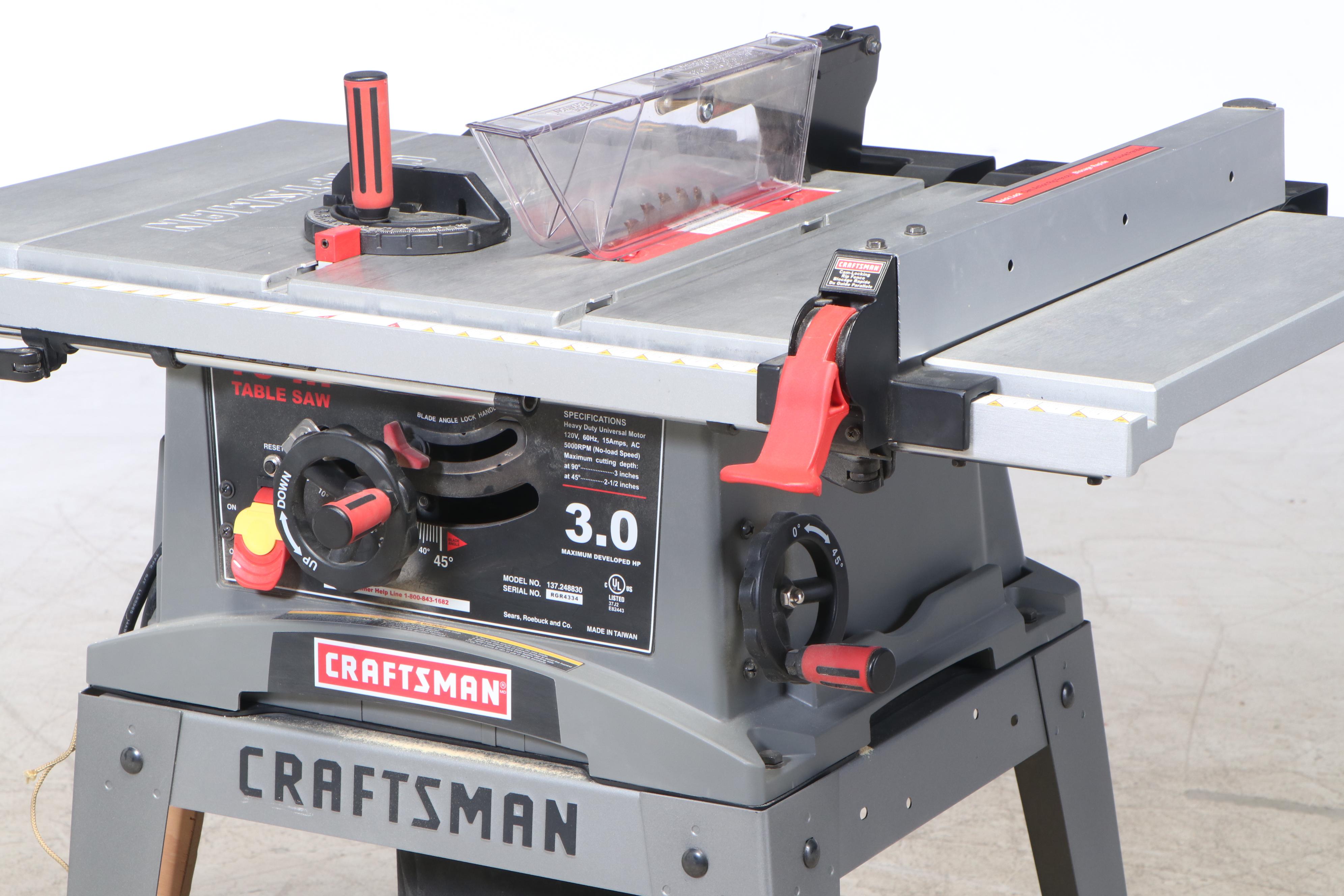 Craftsman 10" Table Saw With Casters