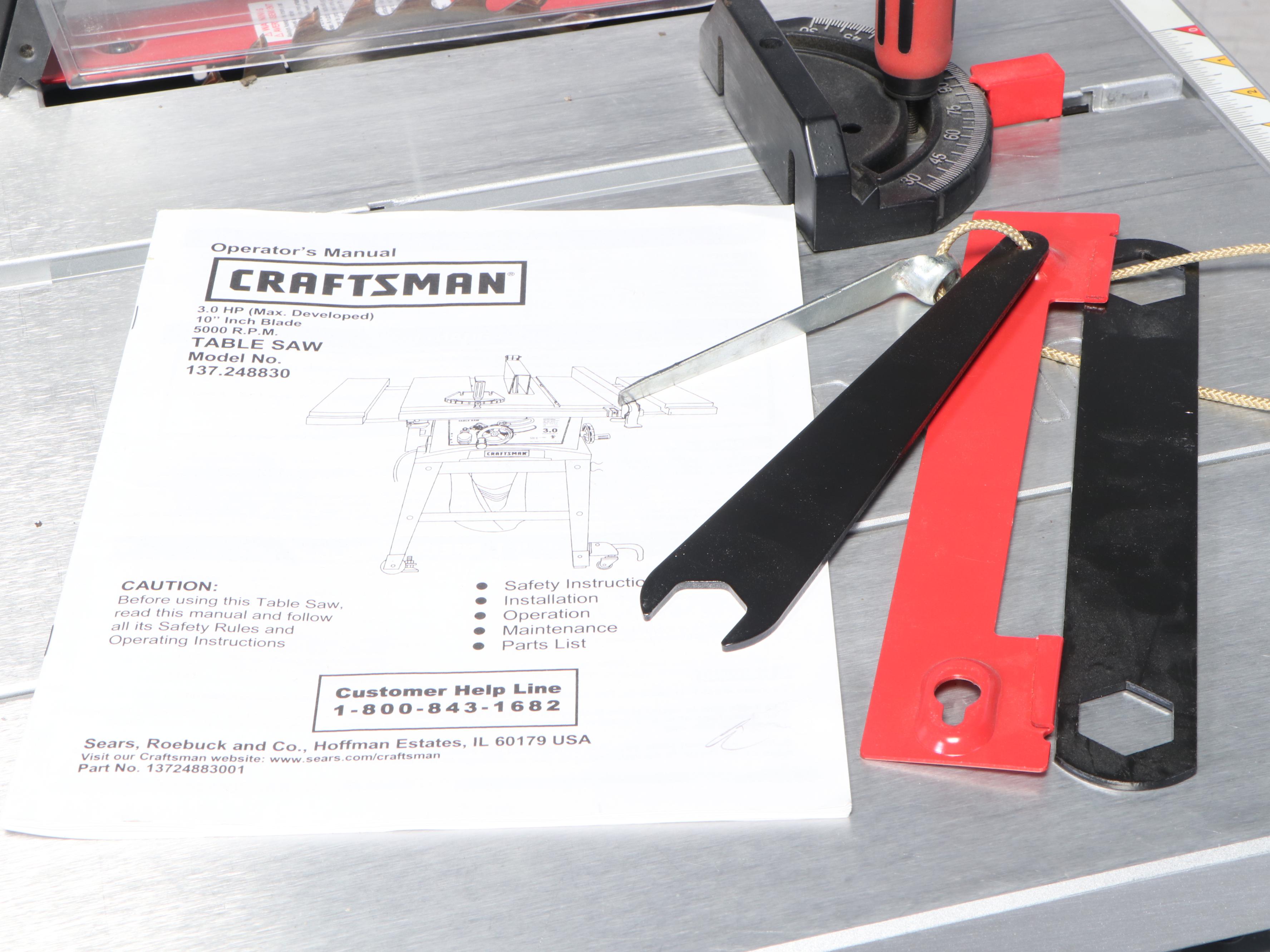 Craftsman 10" Table Saw With Casters