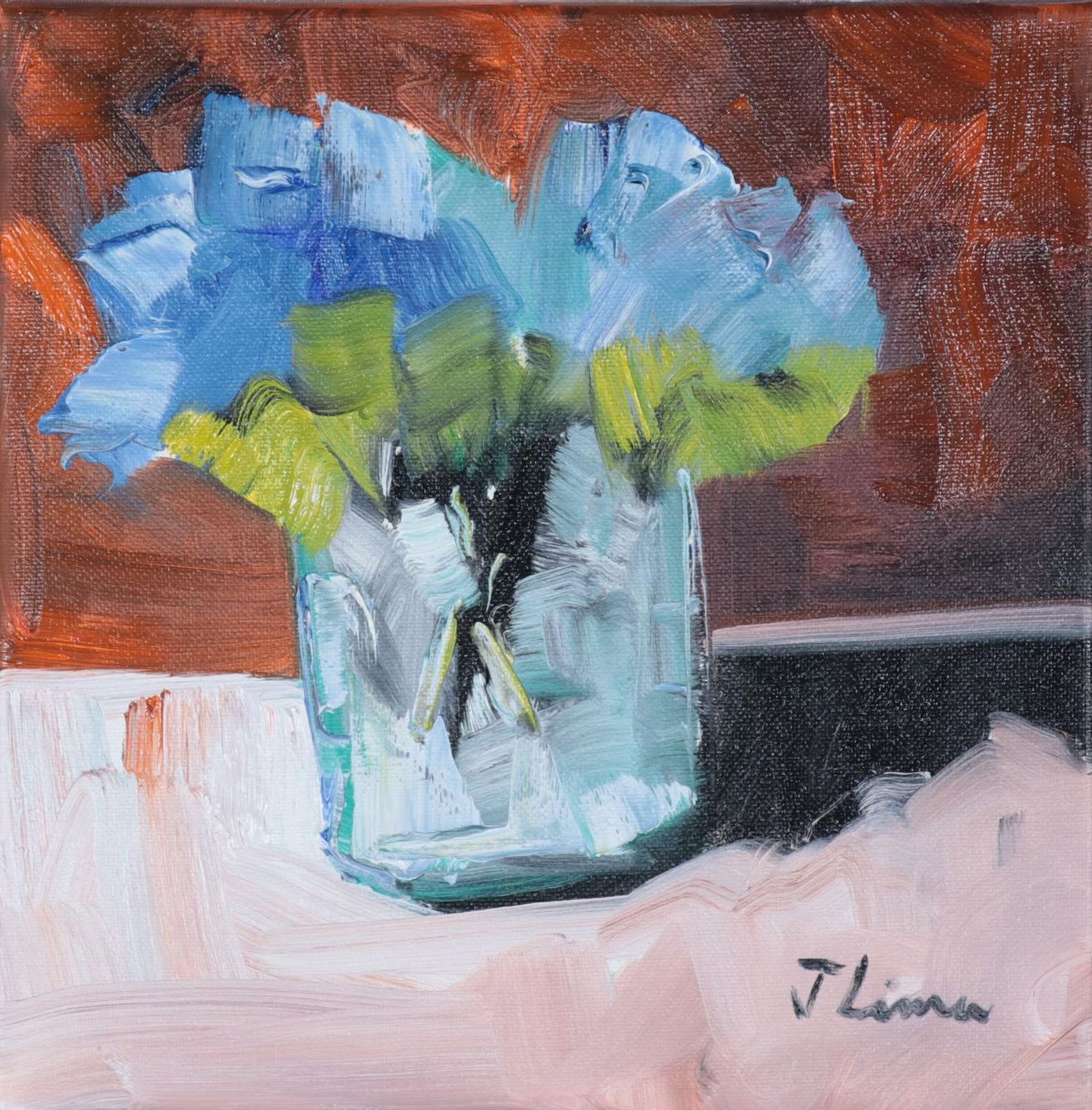 José M. Lima Floral Still Life Oil Painting, 2022