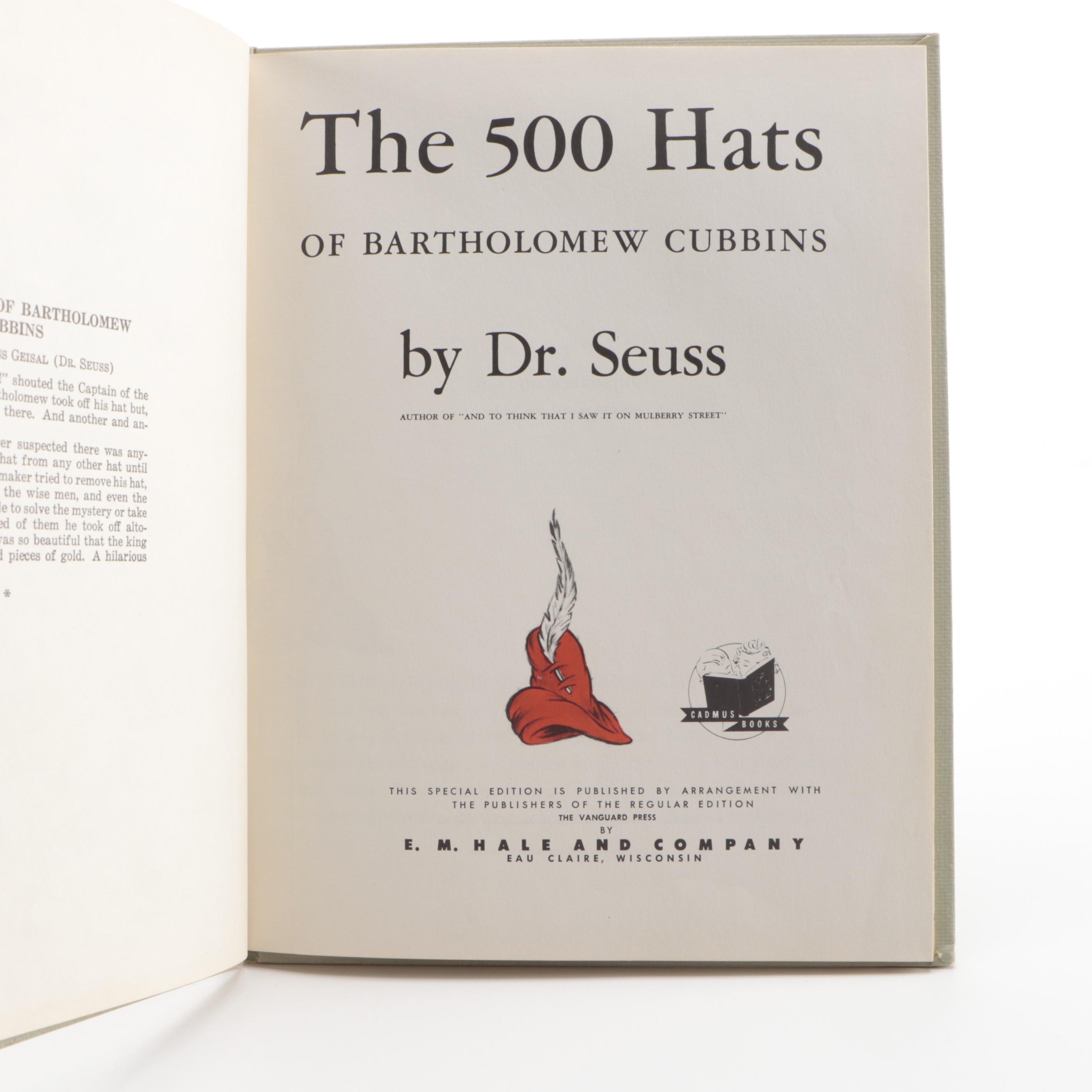 Special Edition "The 500 Hats of Bartholomew Cubbins" by Dr. Suess, 1938