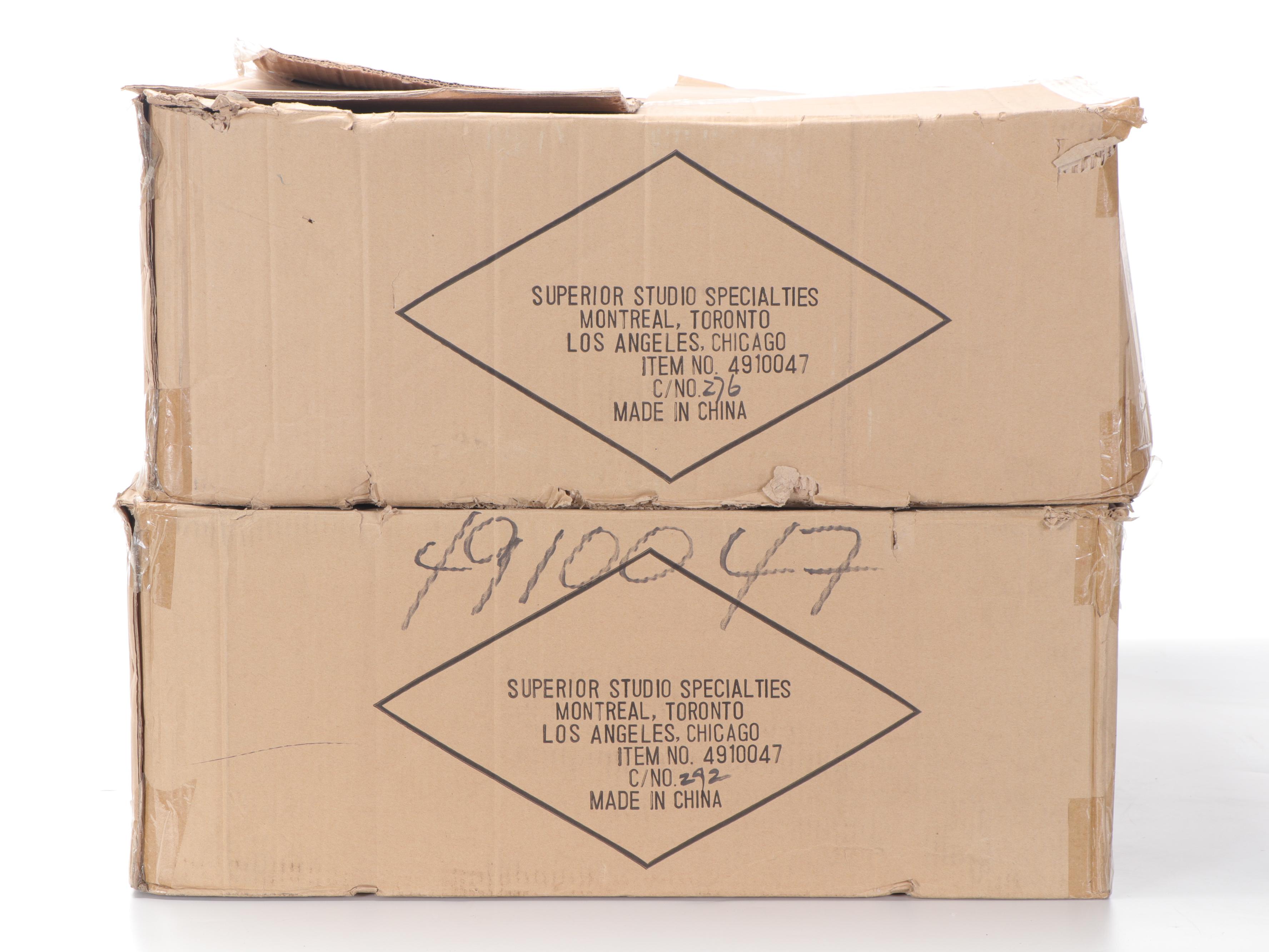 Two Faux Pine and Pinecone Garland Tiered Chandeliers