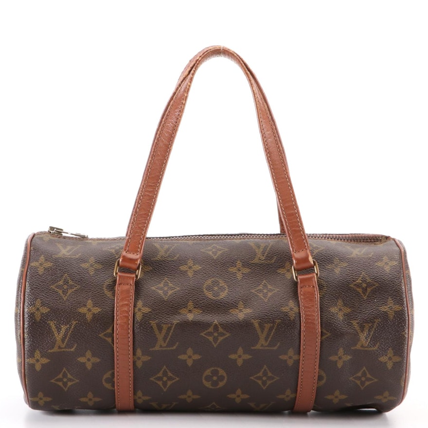 Louis Vuitton Papillon 30 Bag in Monogram Canvas and Brown Leather