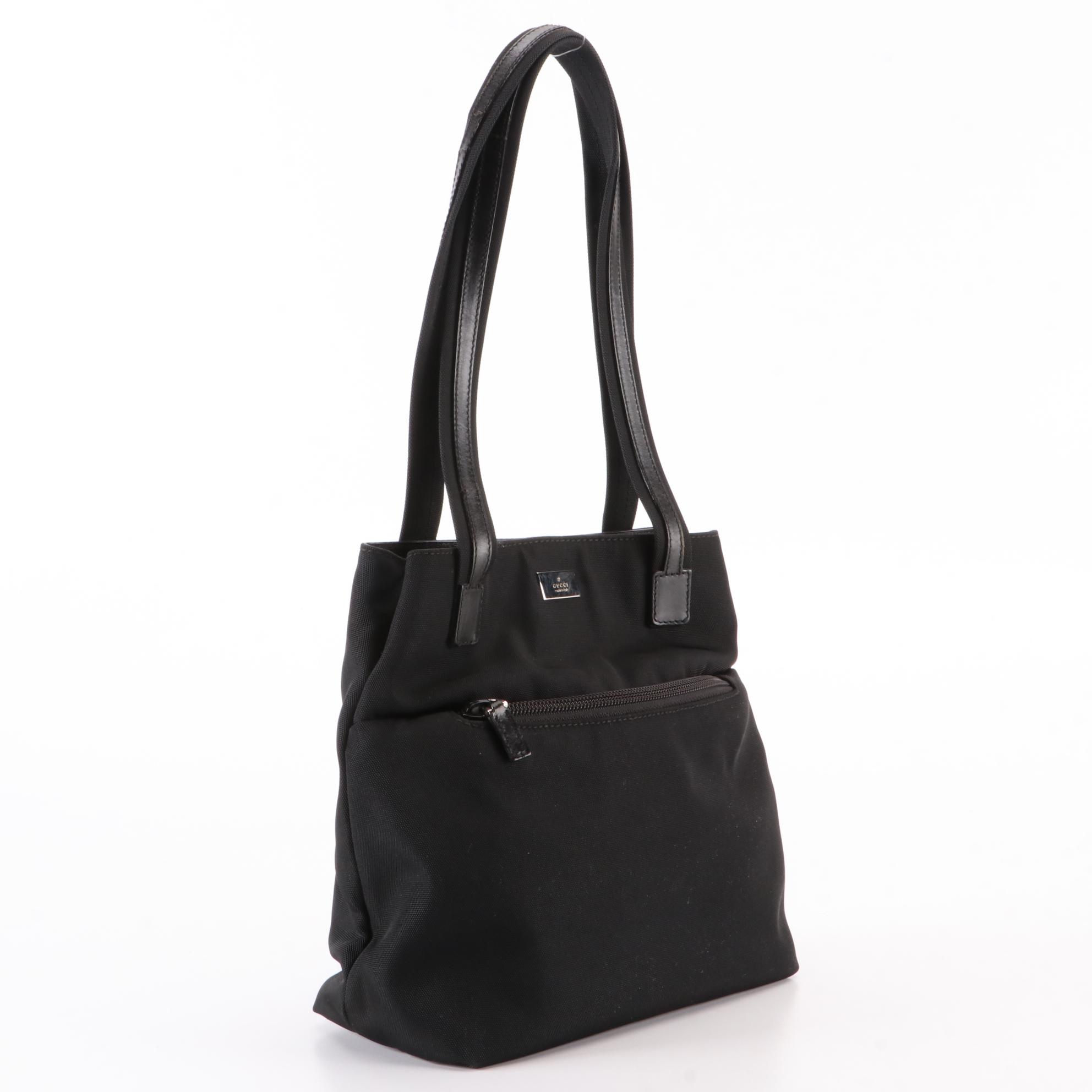 Gucci Mini Tote Bag in Nylon with Leather Trim