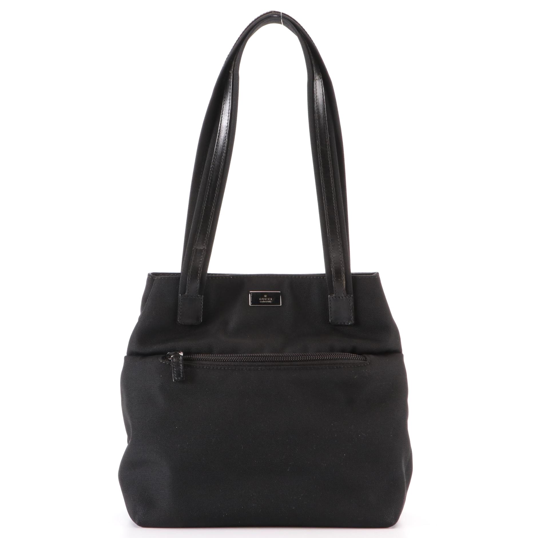 Gucci Mini Tote Bag in Nylon with Leather Trim