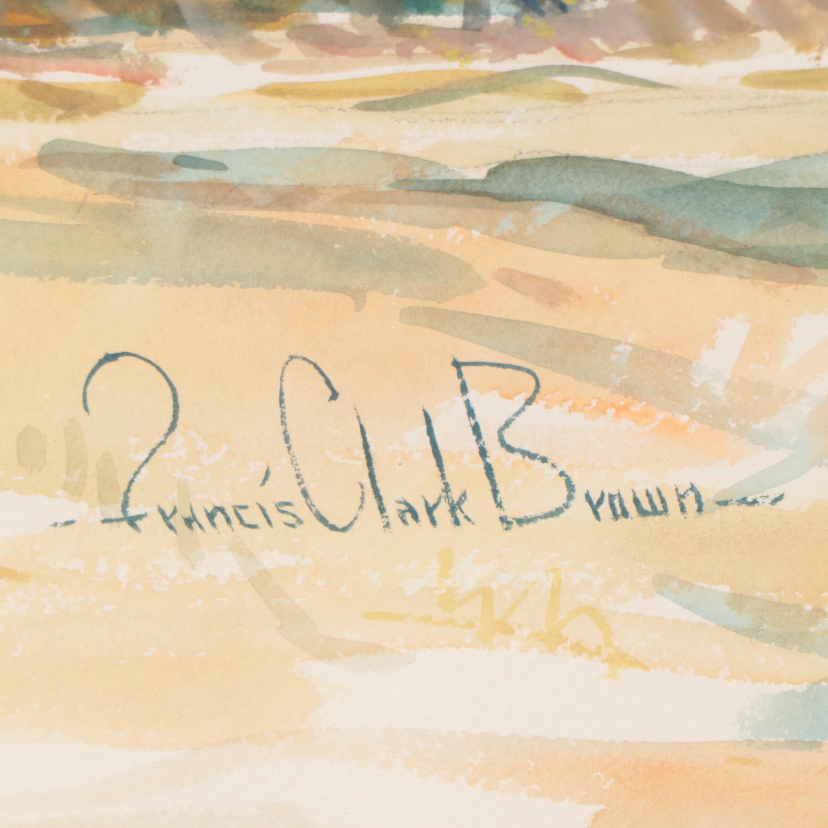 Francis Clark Brown Landscape Watercolor Painting