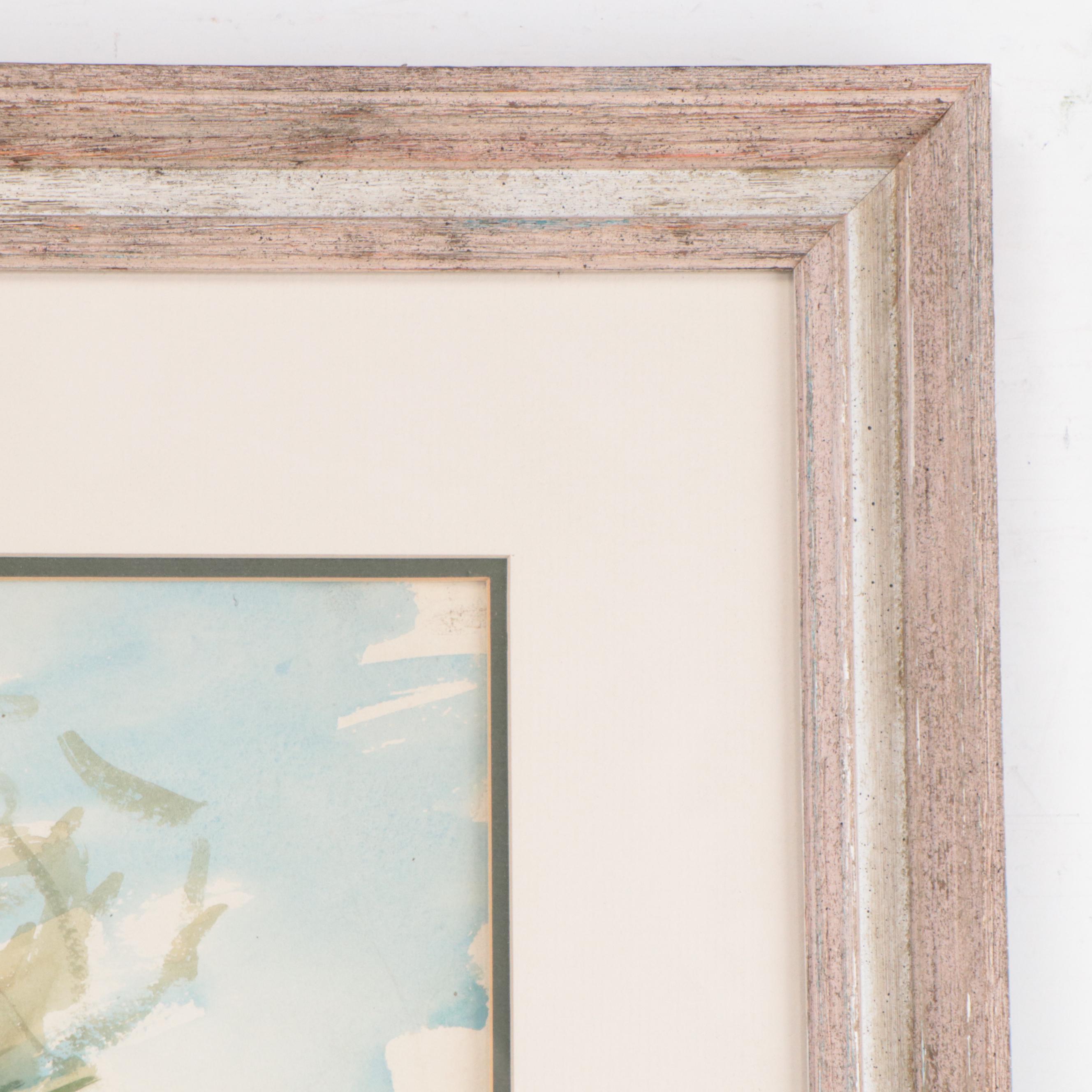 Francis Clark Brown Landscape Watercolor Painting