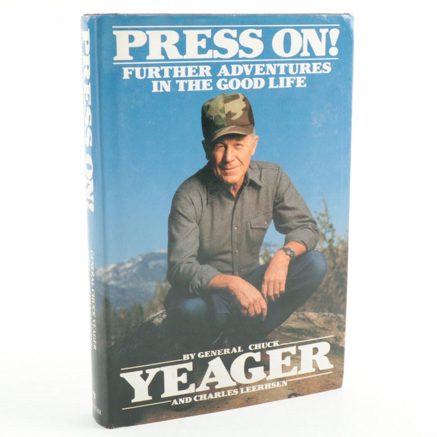Signed First Edition "Press On!" by Chuck Yeager, 1988