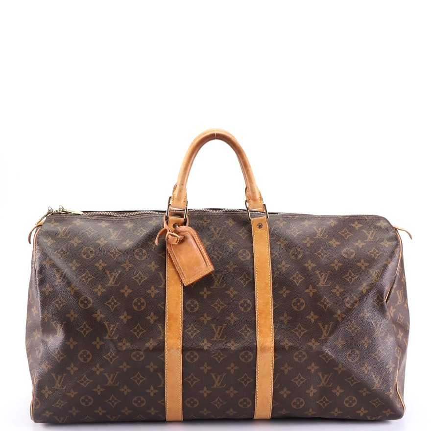 Louis Vuitton Keepall 55 in Monogram Canvas and Vachetta Leather