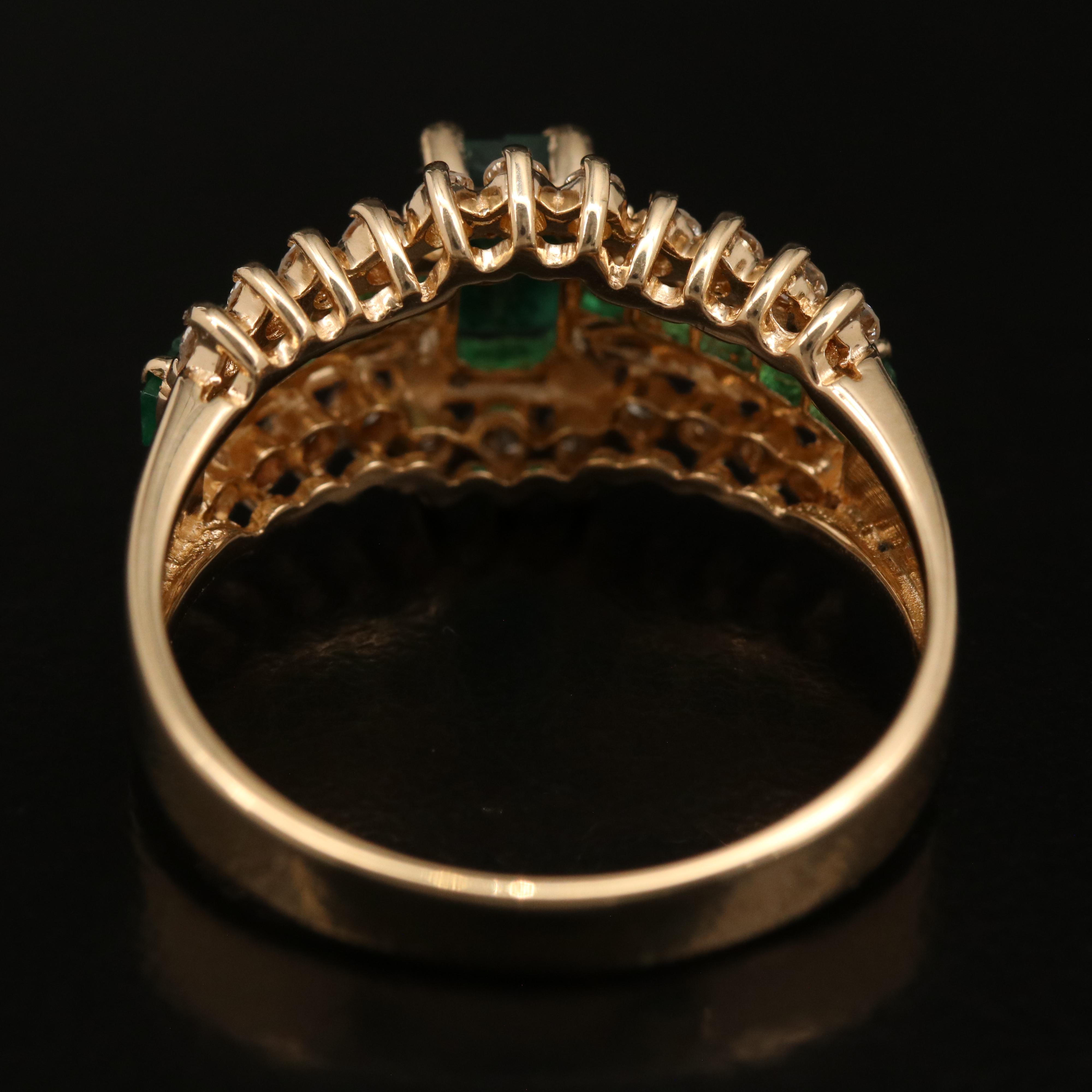 14K Emerald and Diamond Ring