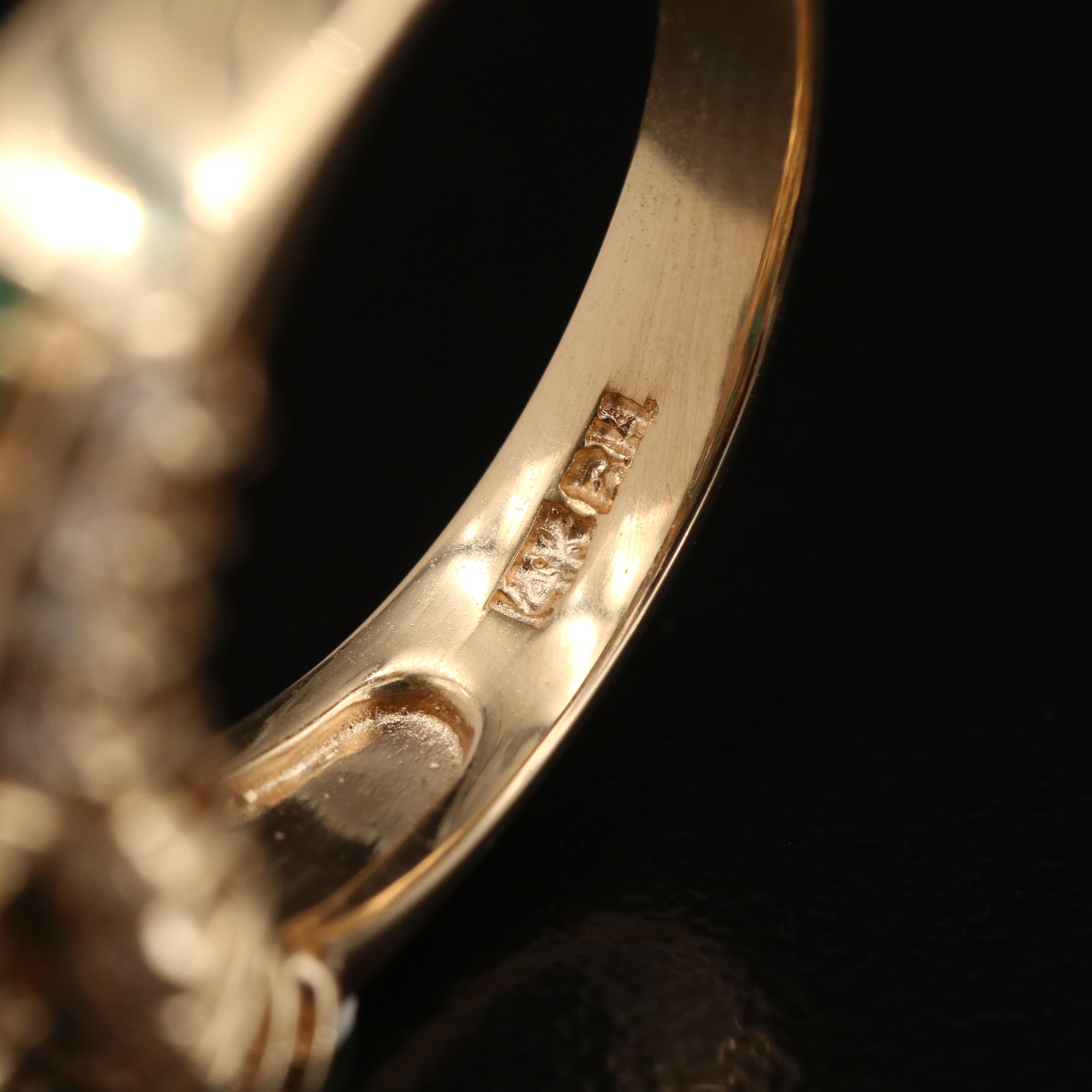 14K Emerald and Diamond Ring